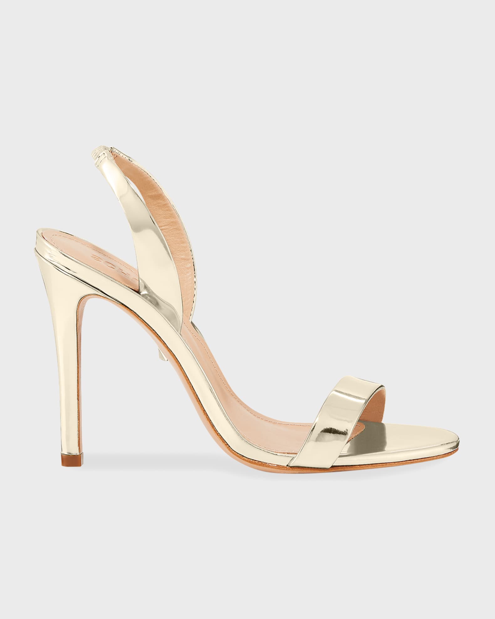 Luriane Metallic Leather Slingback High Heel Sandals
