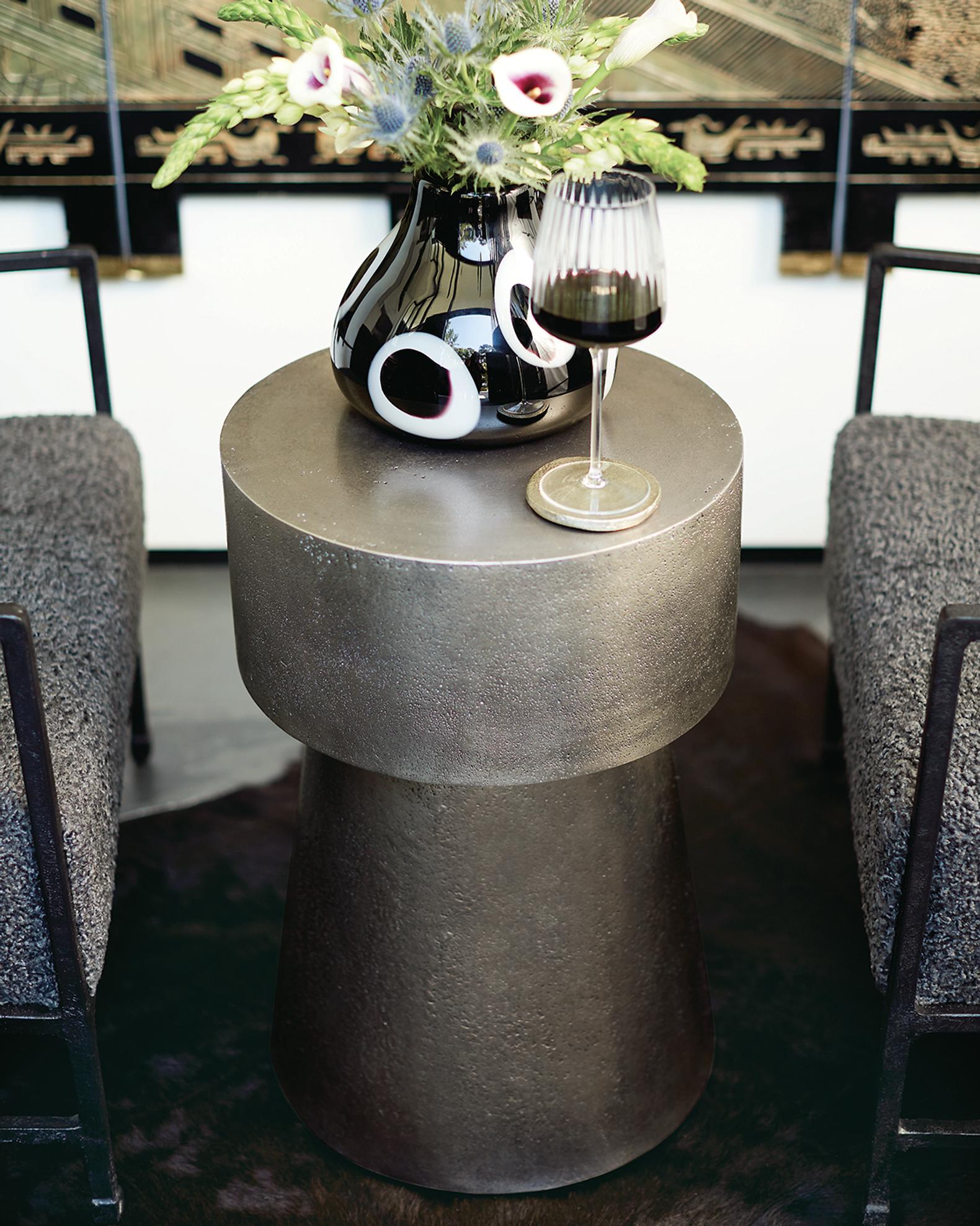 Bernhardt Linea Round Metal Chair-Side Table | Neiman Marcus