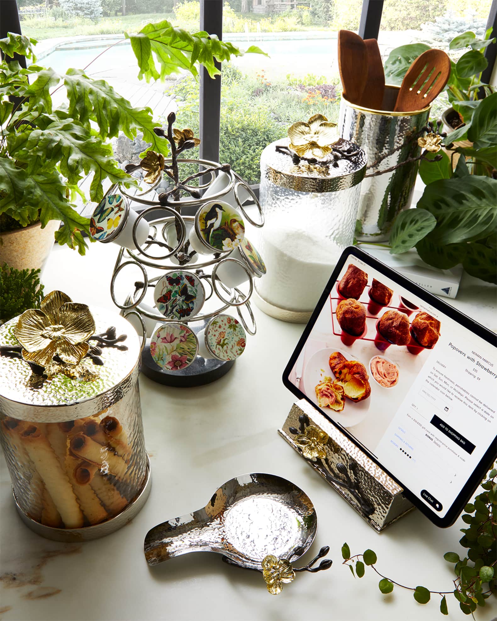 Gold Orchid 11.5" Large Canister 1