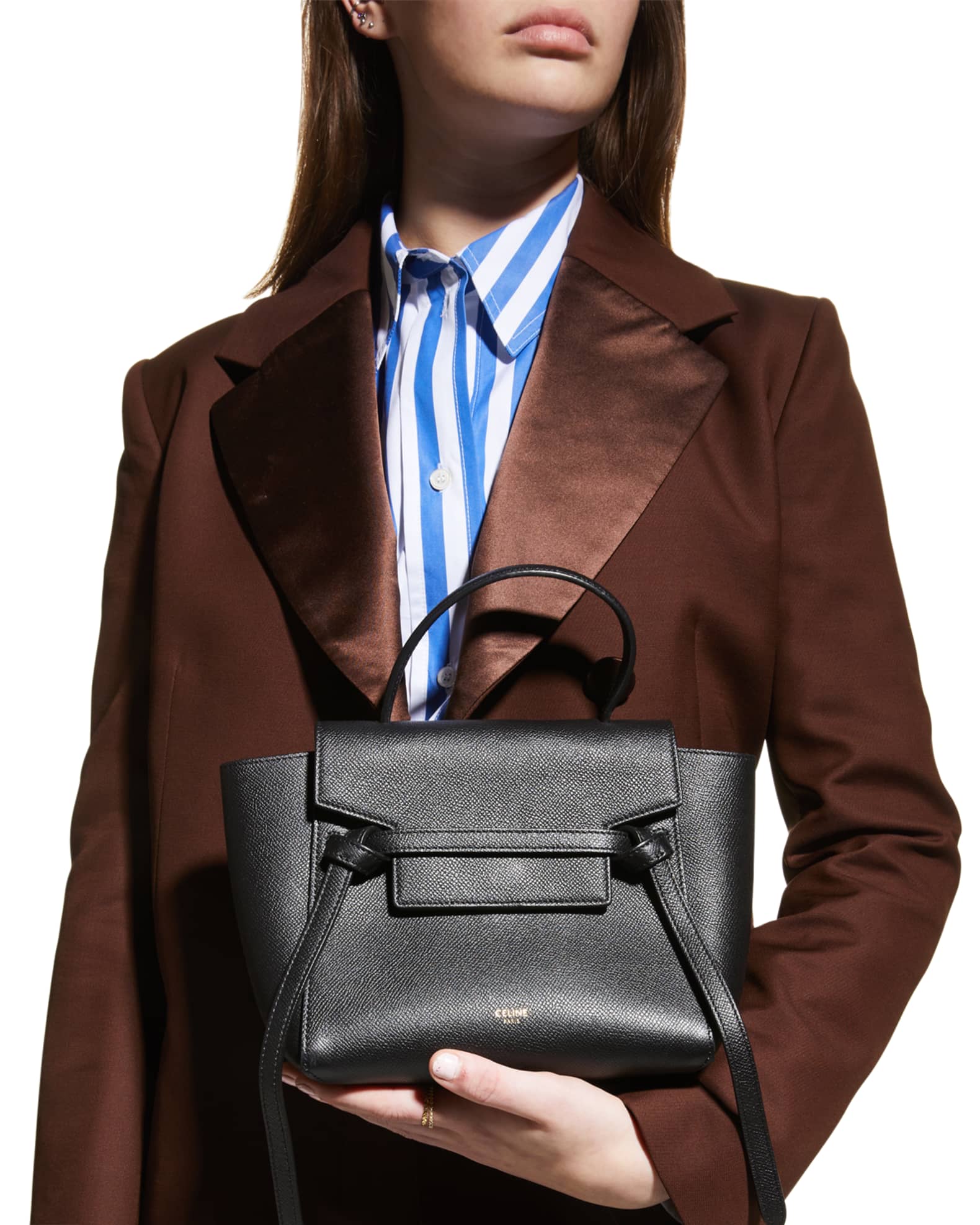 Women's Nano Belt Bag In Grained Calfskin, CELINE