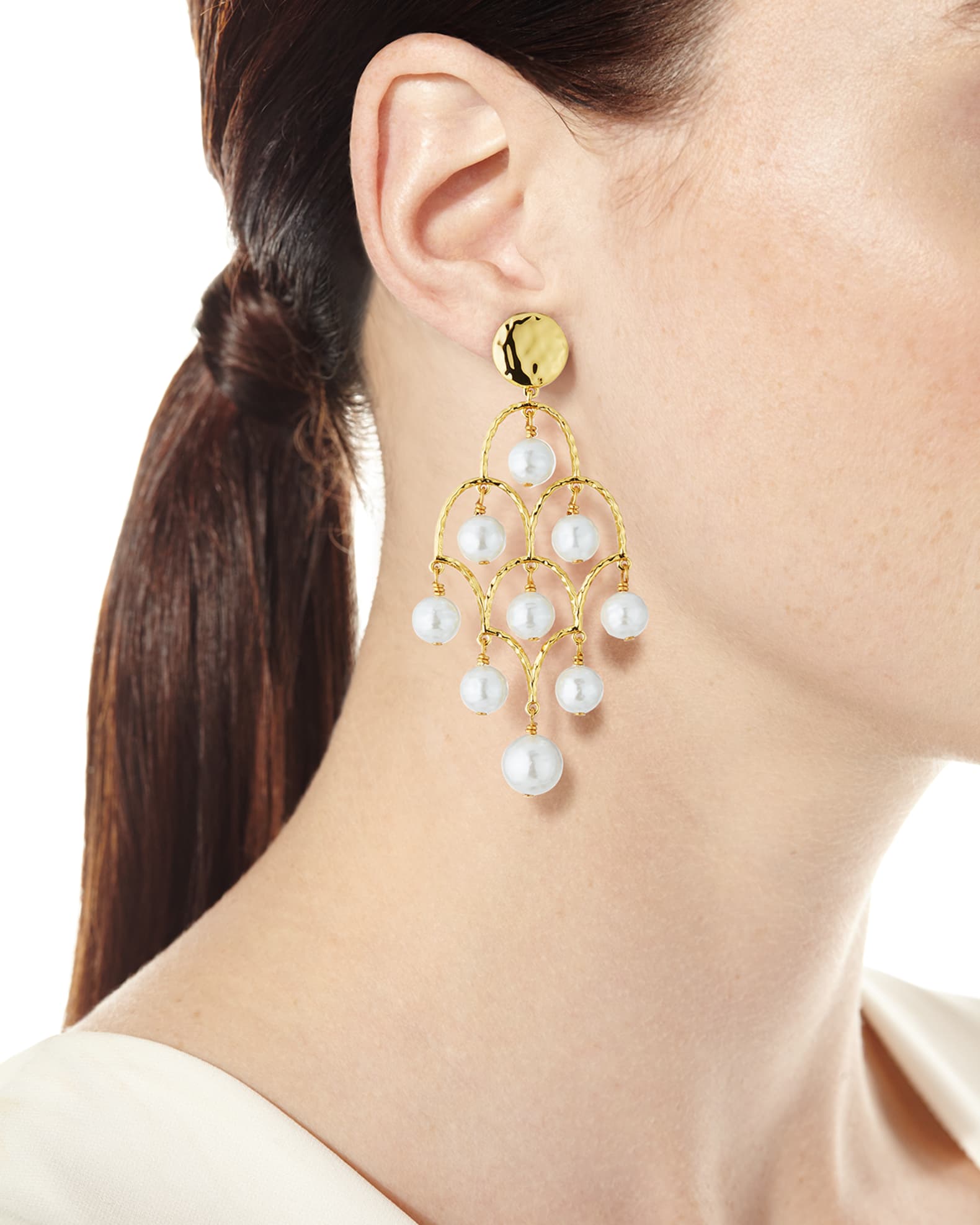 NEST Jewelry Mother of Pearl Chandelier Earrings Neiman Marcus