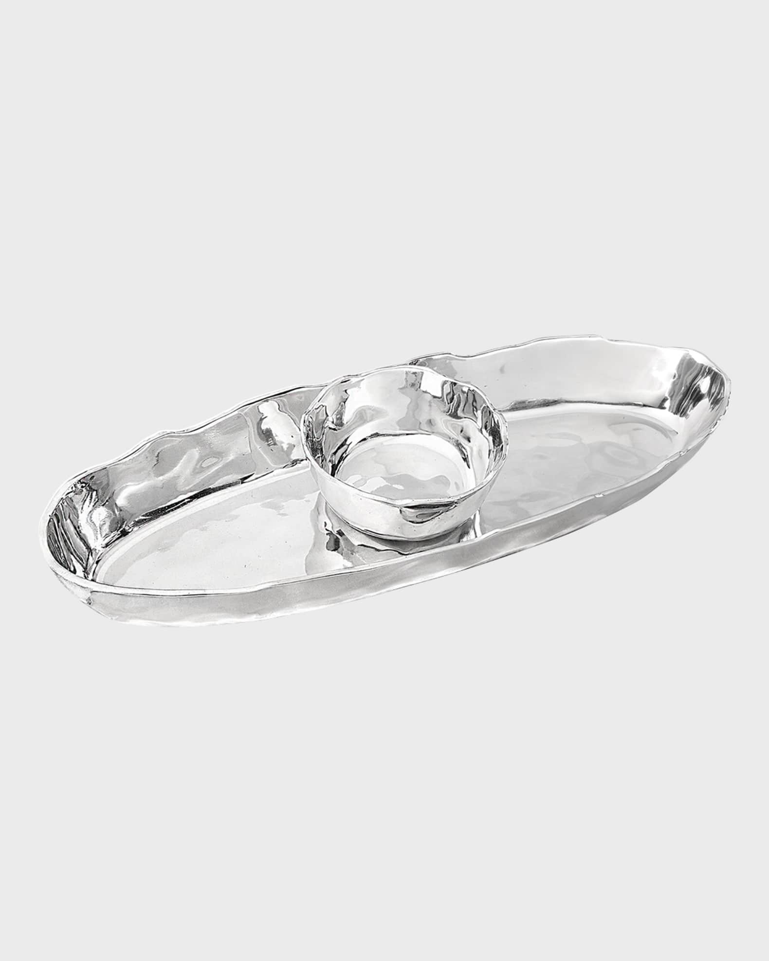 Soho Brooklyn Deep Oval Chip & Dip Server 0