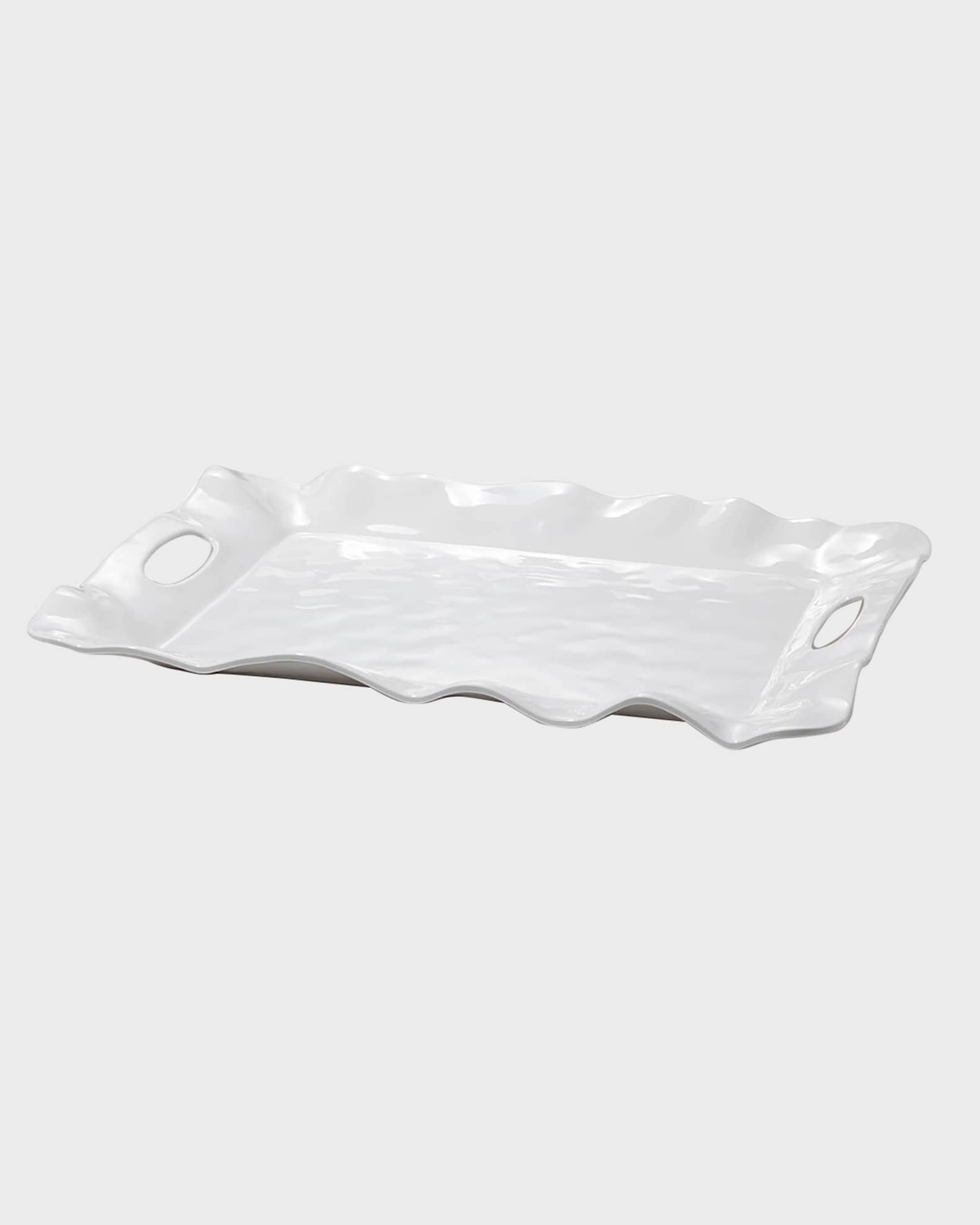 Vida Havana White Rectangular Tray With Handles