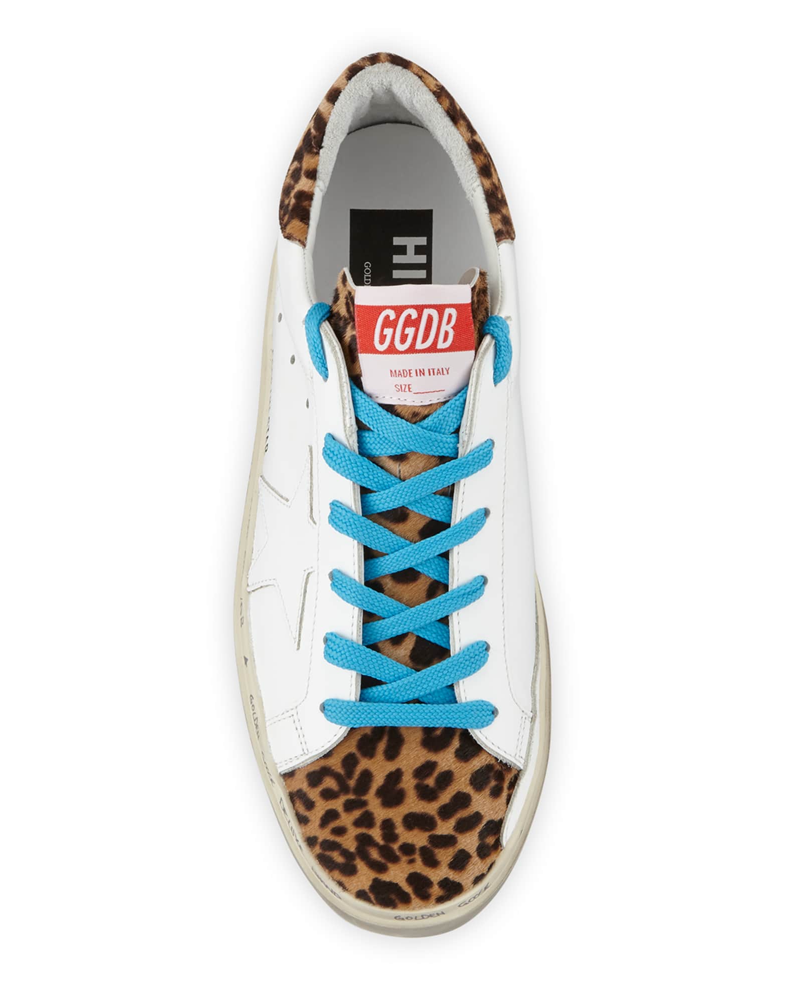 Golden Goose Hi Star Leather & Leopard Platform Sneakers