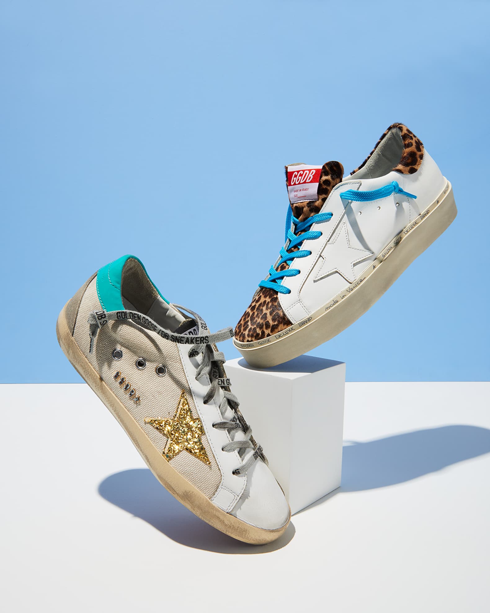Golden goose superstar mixed platform sneakers hotsell