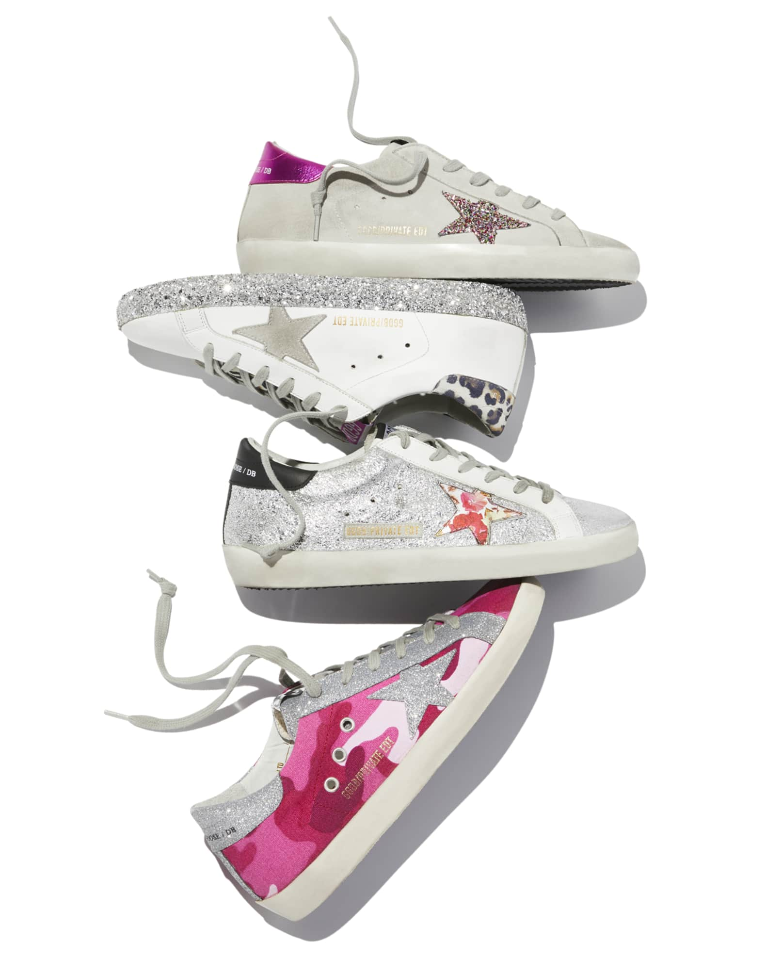 Golden Goose Superstar Crinkled Metallic Leather Sneakers | Neiman Marcus