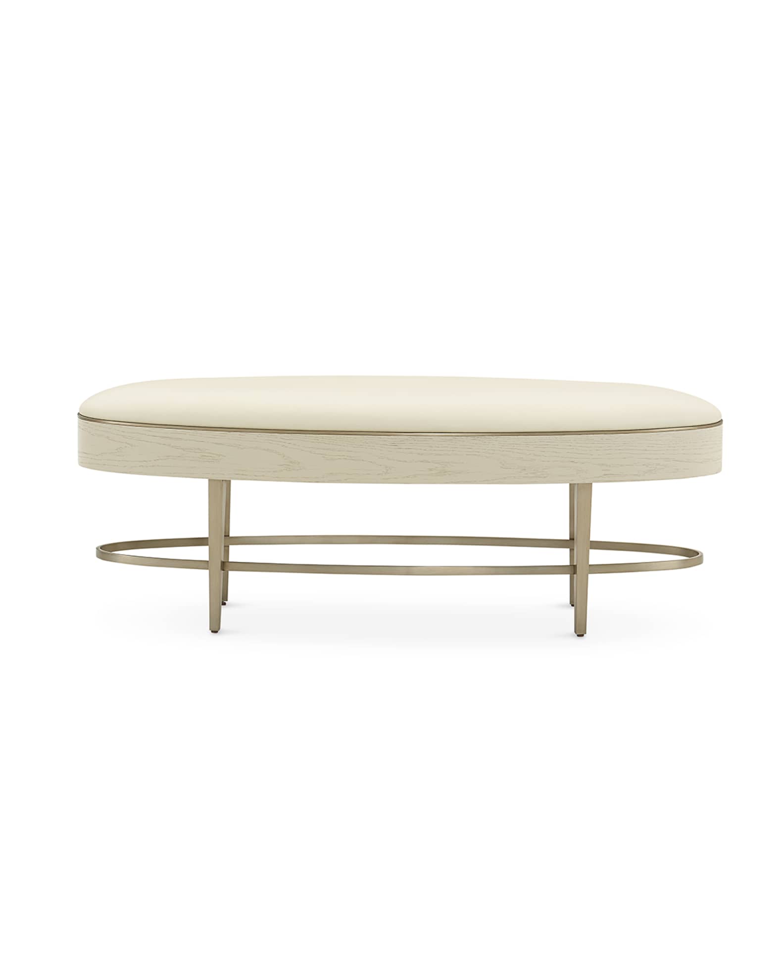 Ellipse Leather Oval Bench 1