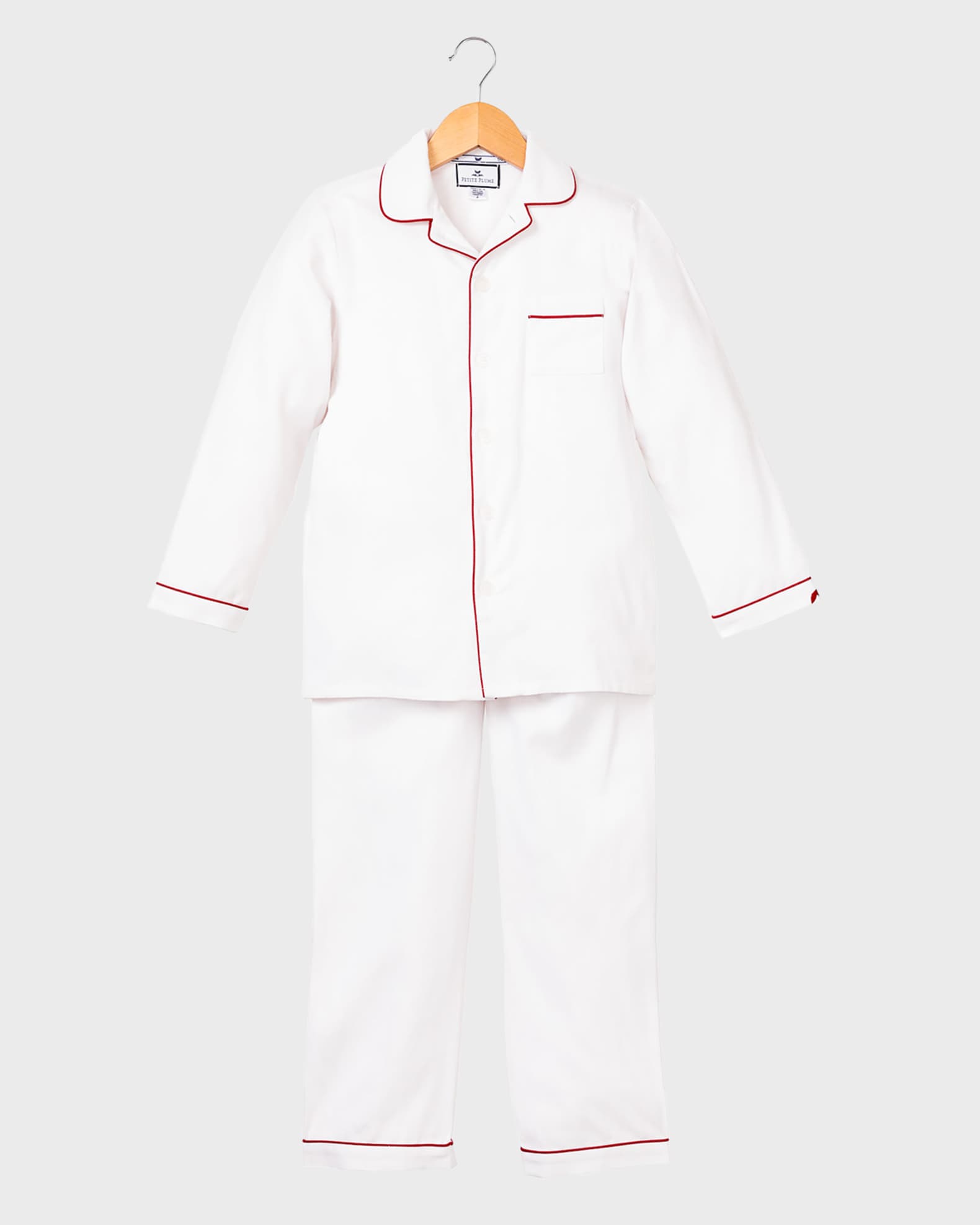 Solid Pajama Set w/ Contrast Piping, Size 6M-14 0