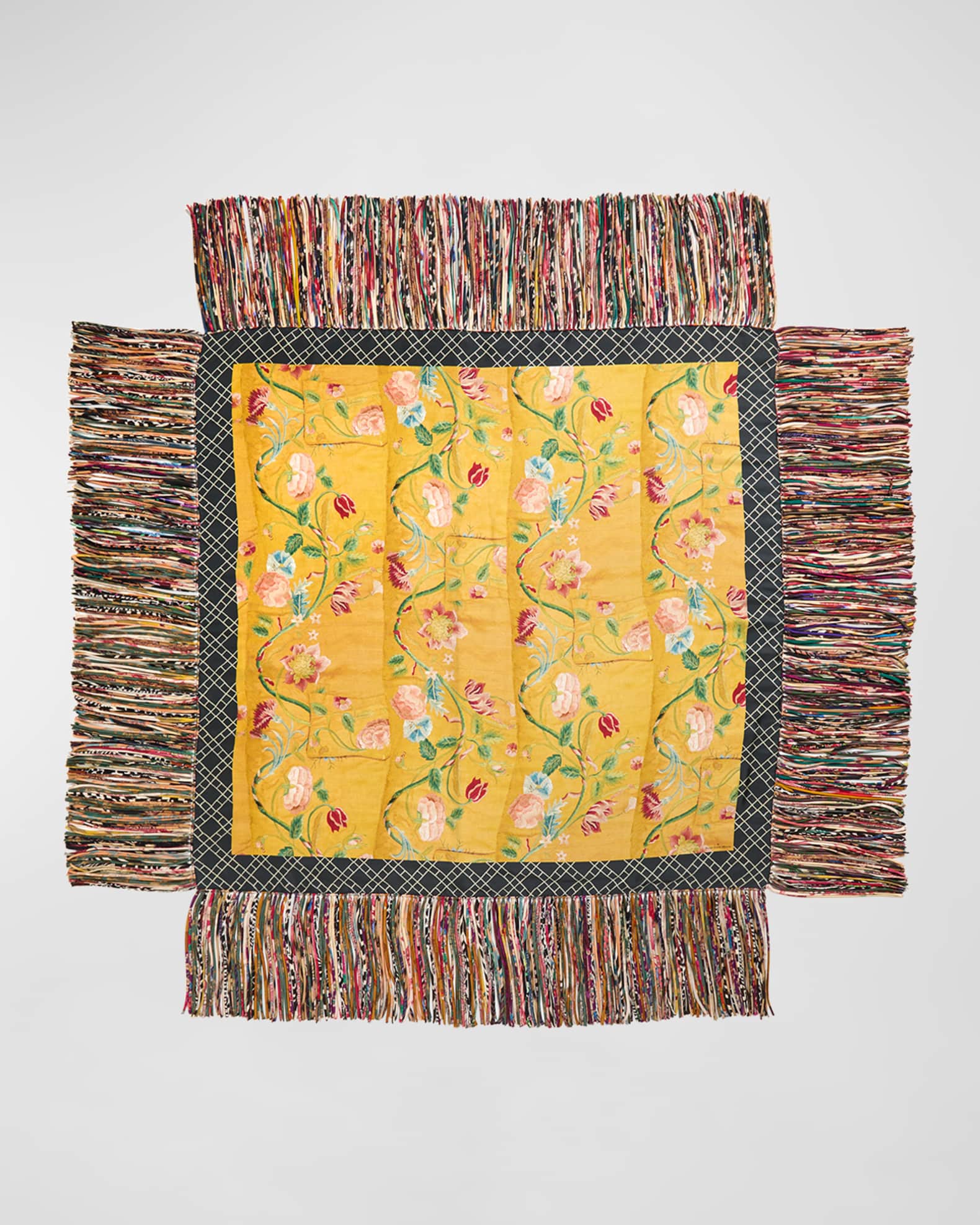 Fringe Paisley Patchwork Shawl 1