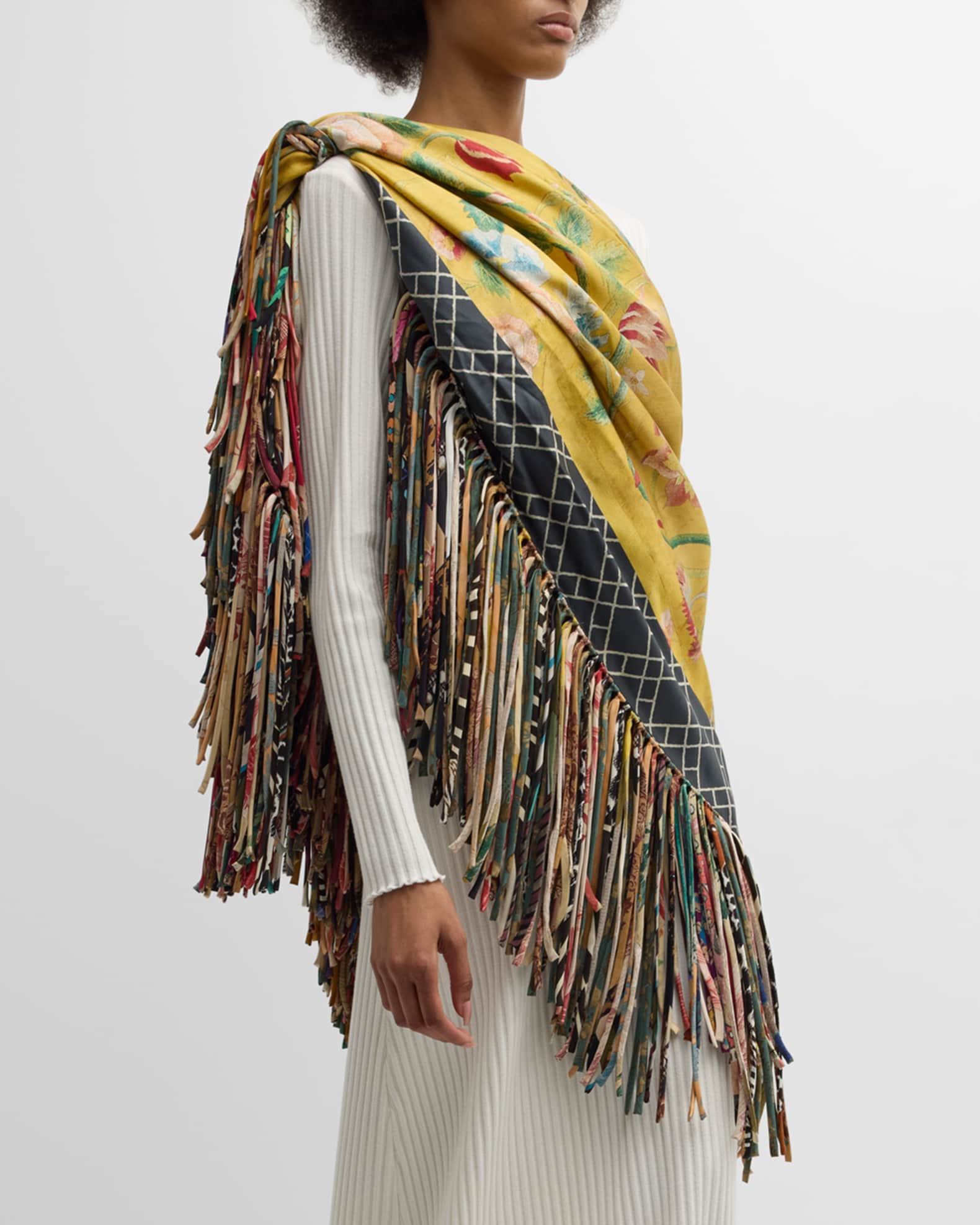 Fringe Paisley Patchwork Shawl 0