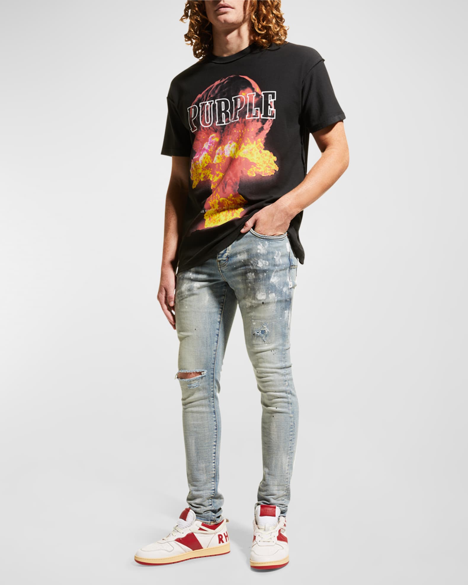 Men's Slim-Fit Distressed Jeans