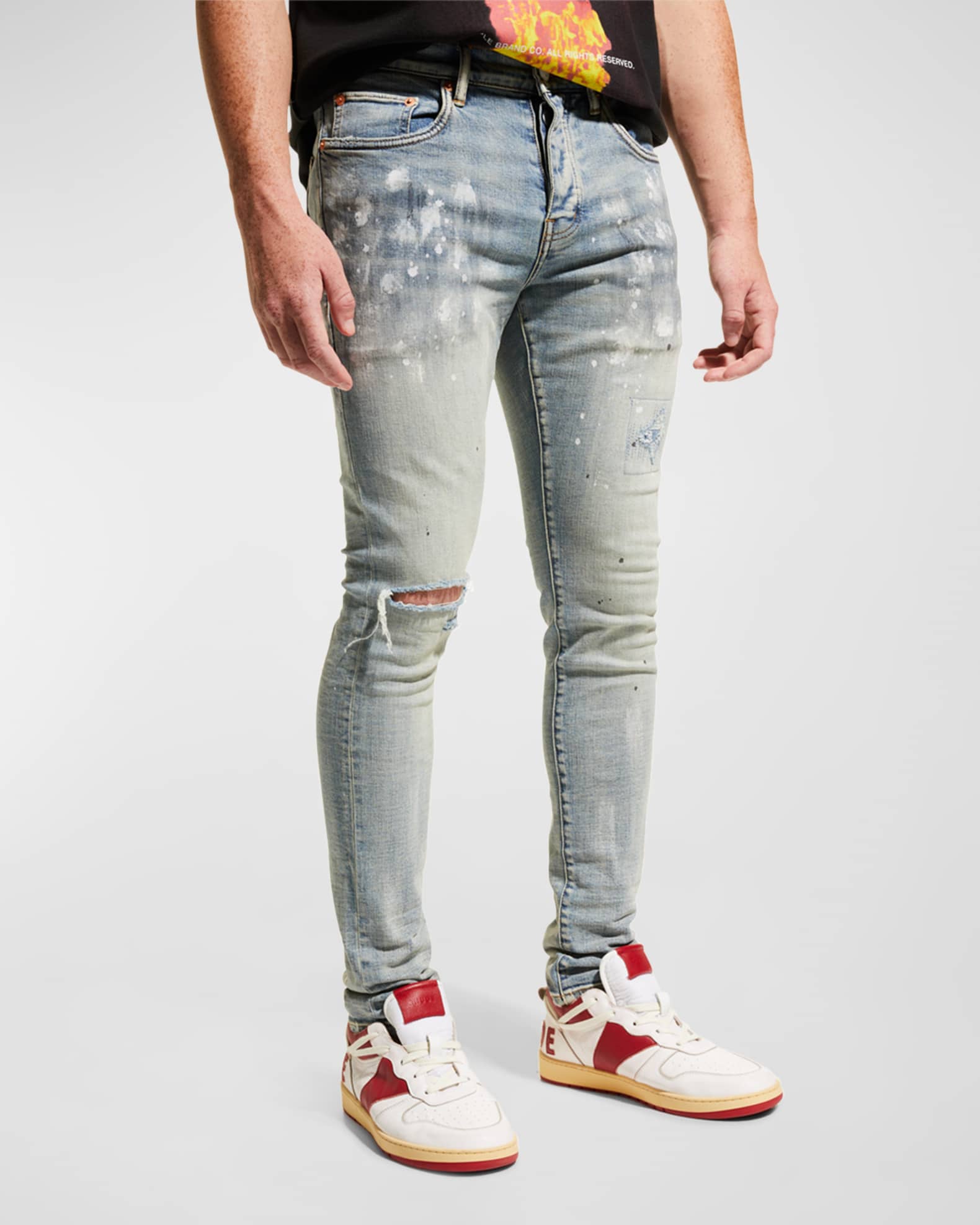 Afvigelse Adept Ensomhed PURPLE Men's Slim-Fit Distressed Jeans | Neiman Marcus