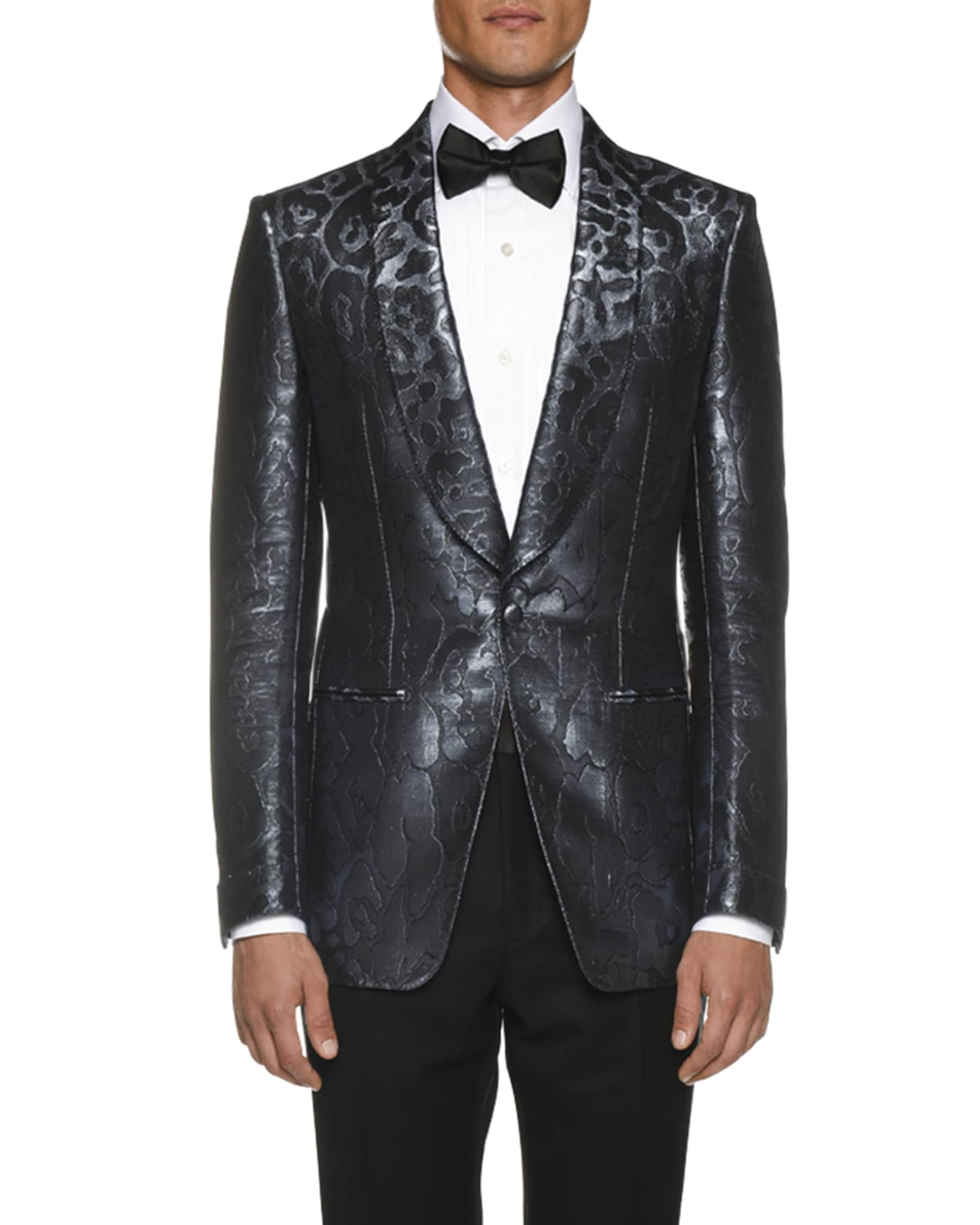 TOM FORD Tonal-Print Satin Cocktail Dinner Jacket | Neiman Marcus