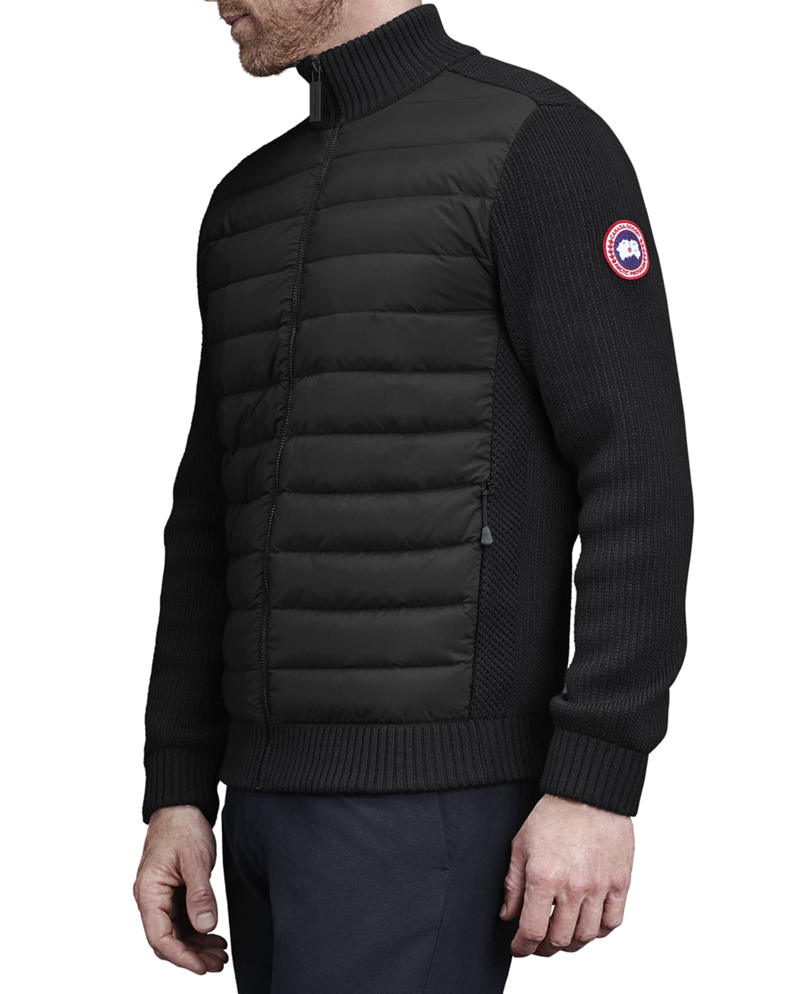 Canada Goose Men's Hybridge Knit-Sleeve Puffer Jacket | Neiman Marcus