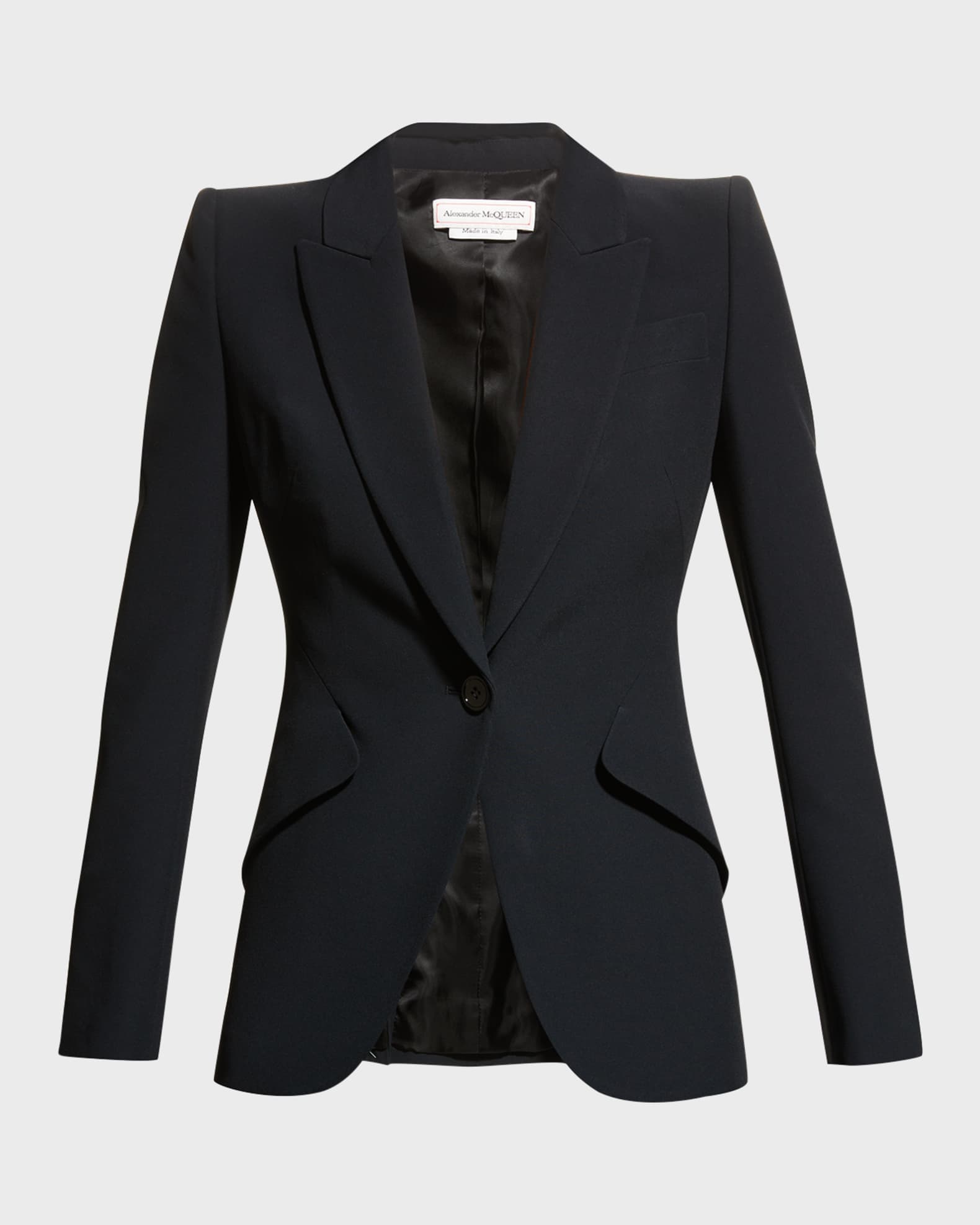 McQueen Classic Single-Breasted Suiting Blazer | Neiman Marcus