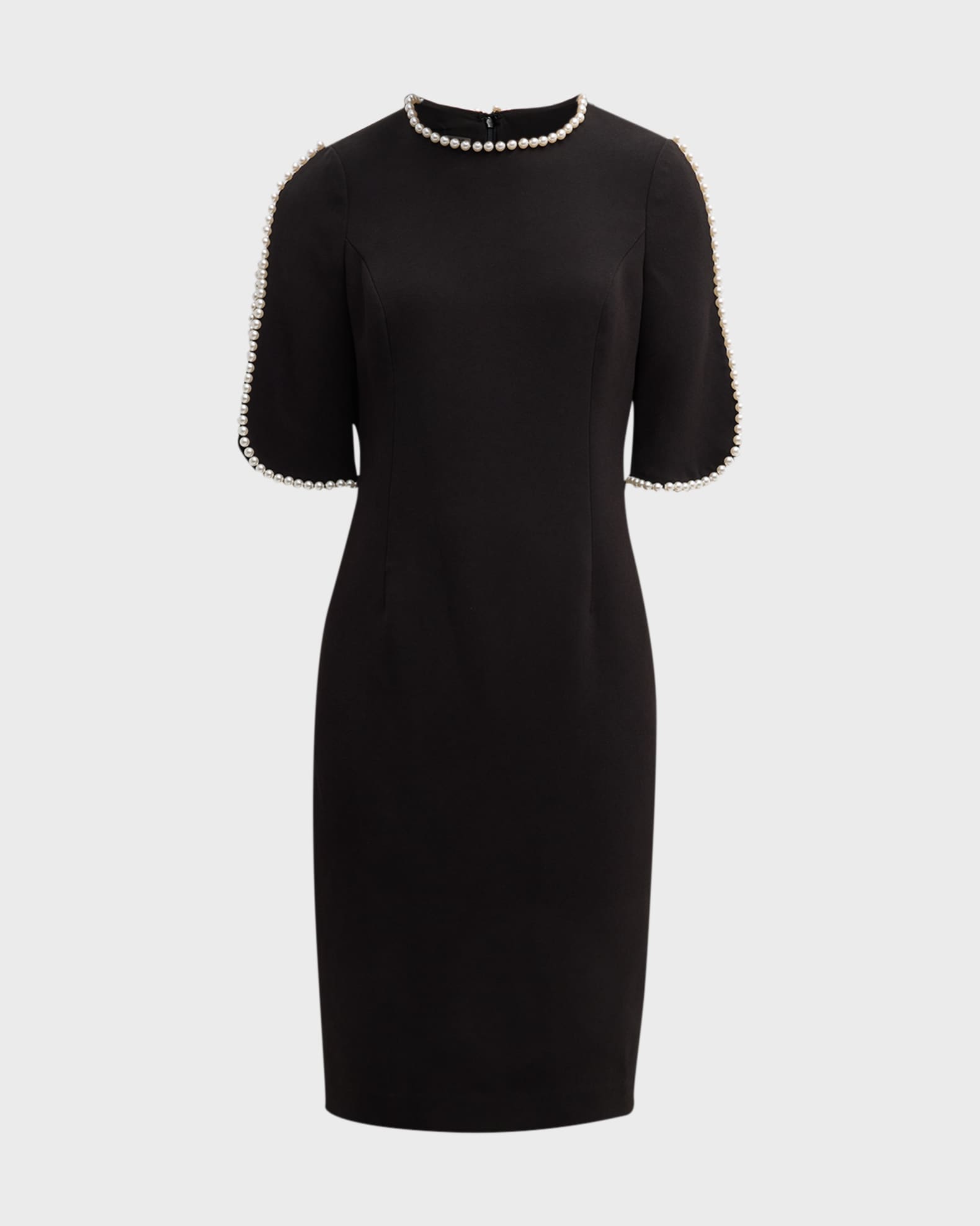 little black dress pearls ANETTA Black Short Sparkling Mini Dress with Beads & Pearls – Linni Caro  Bride