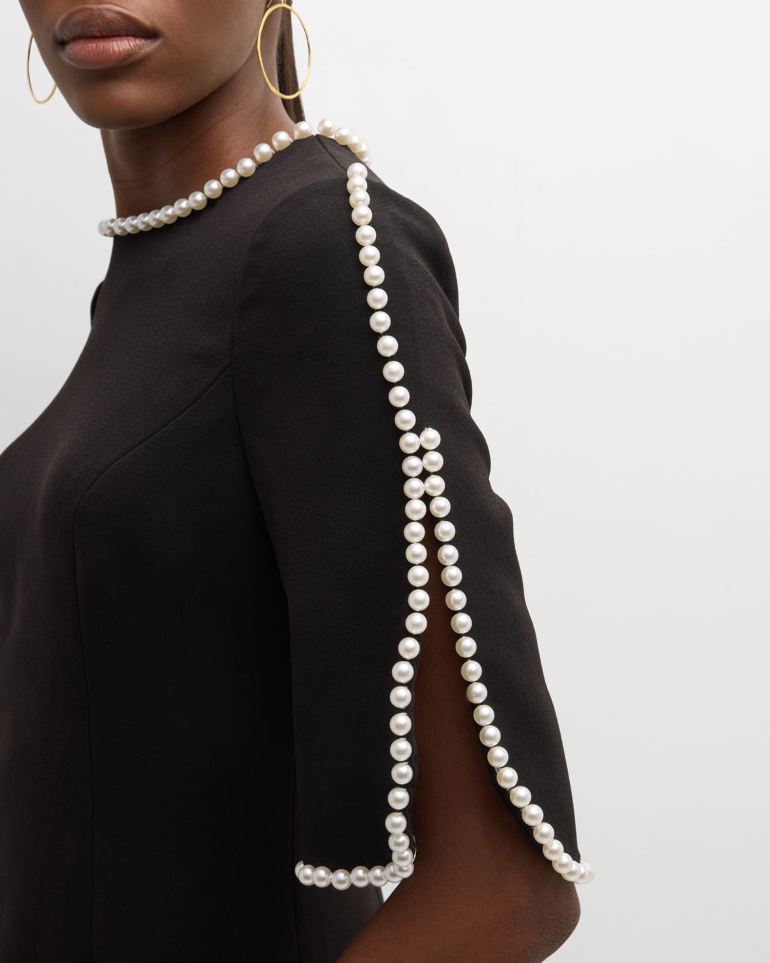 Rickie Freeman for Teri Jon Pearl Trimmed Sheath Dress | Neiman Marcus