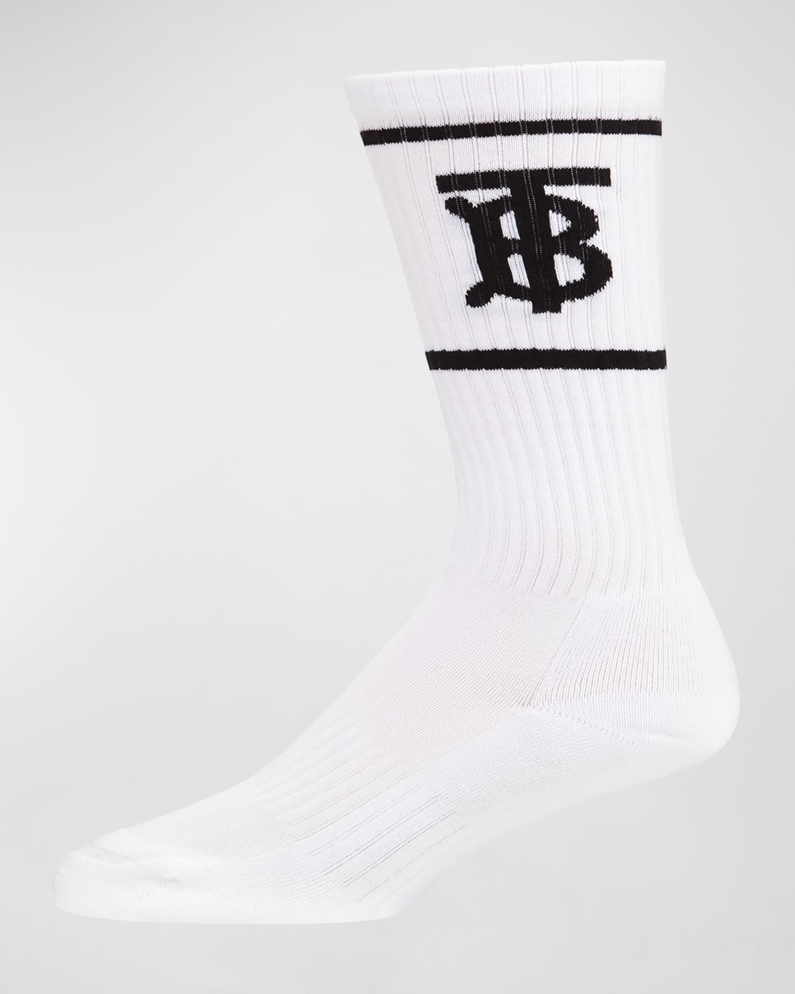 Burberry Men's TB Logo Dual-Stripe Sport Socks | Neiman Marcus