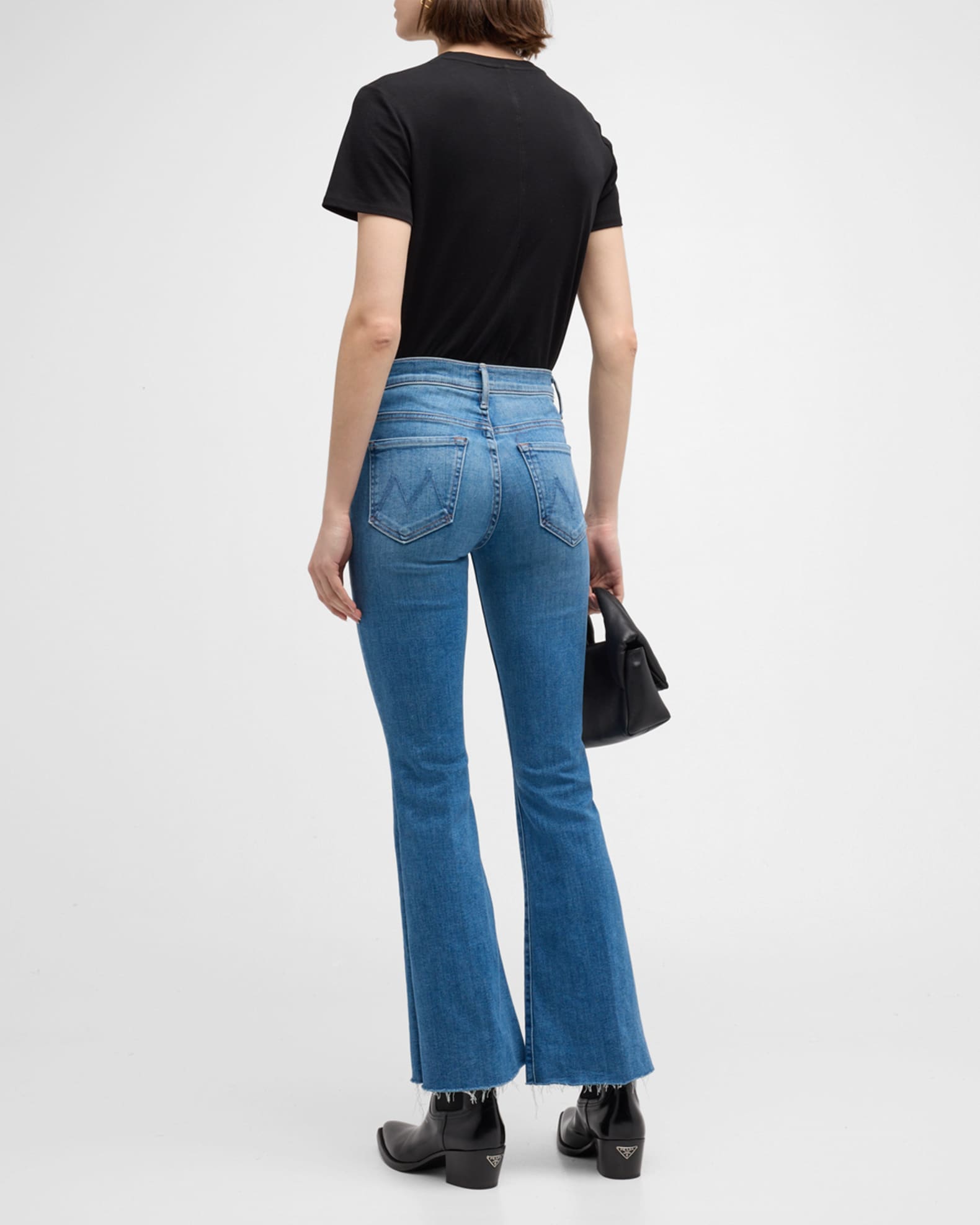 Mother Denim The Weekender Fray Mid-Rise Flare Jean- A Groovy Kind Of Love