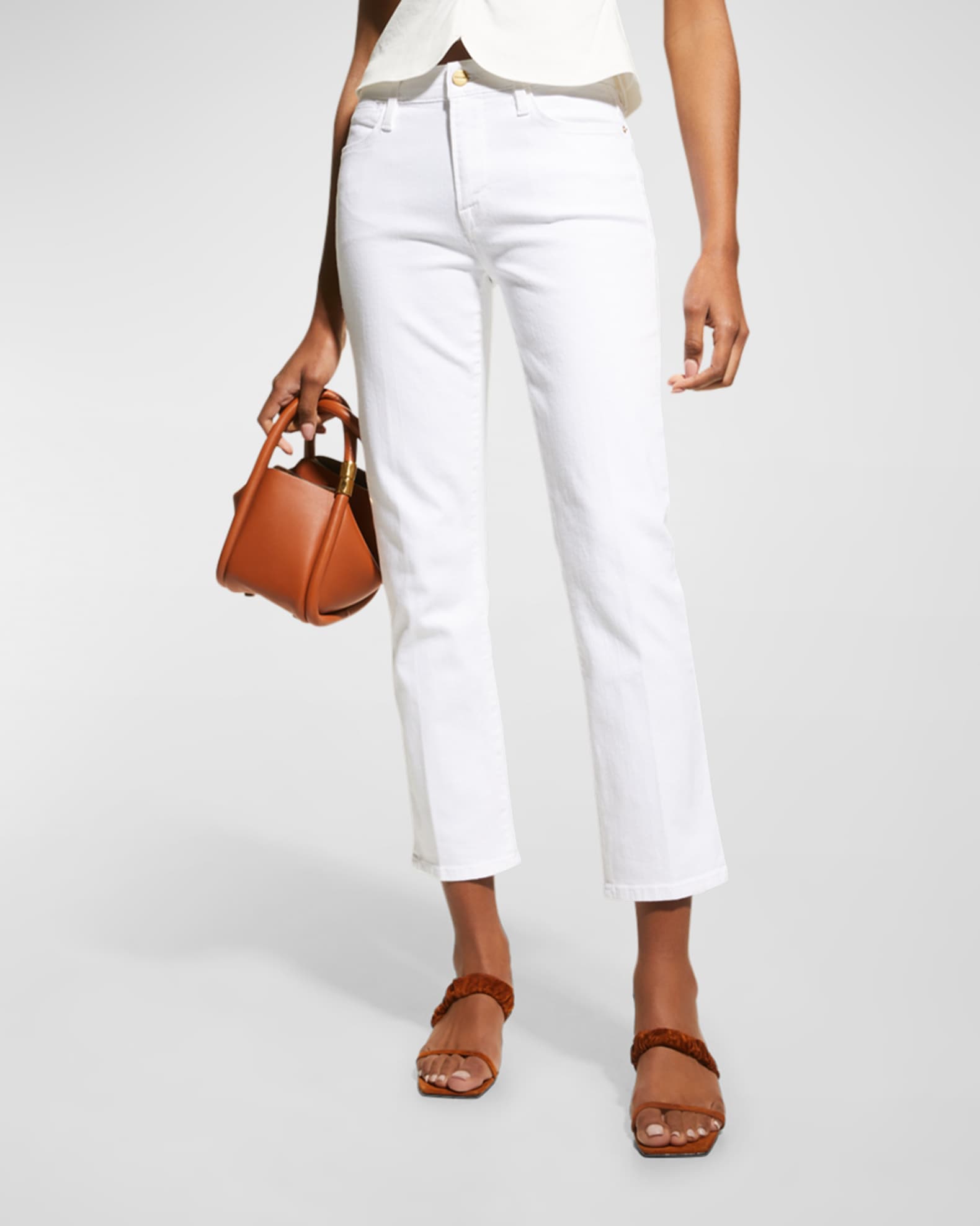 FRAME Le High Straight Cropped Jeans Neiman Marcus
