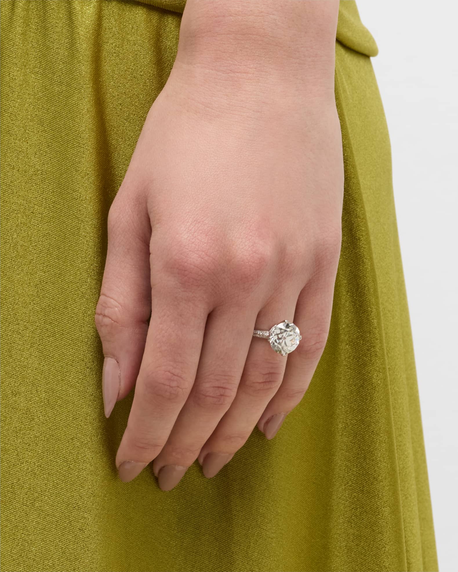 Estate Dreicer Platinum European Diamond Ring, Size 6 1