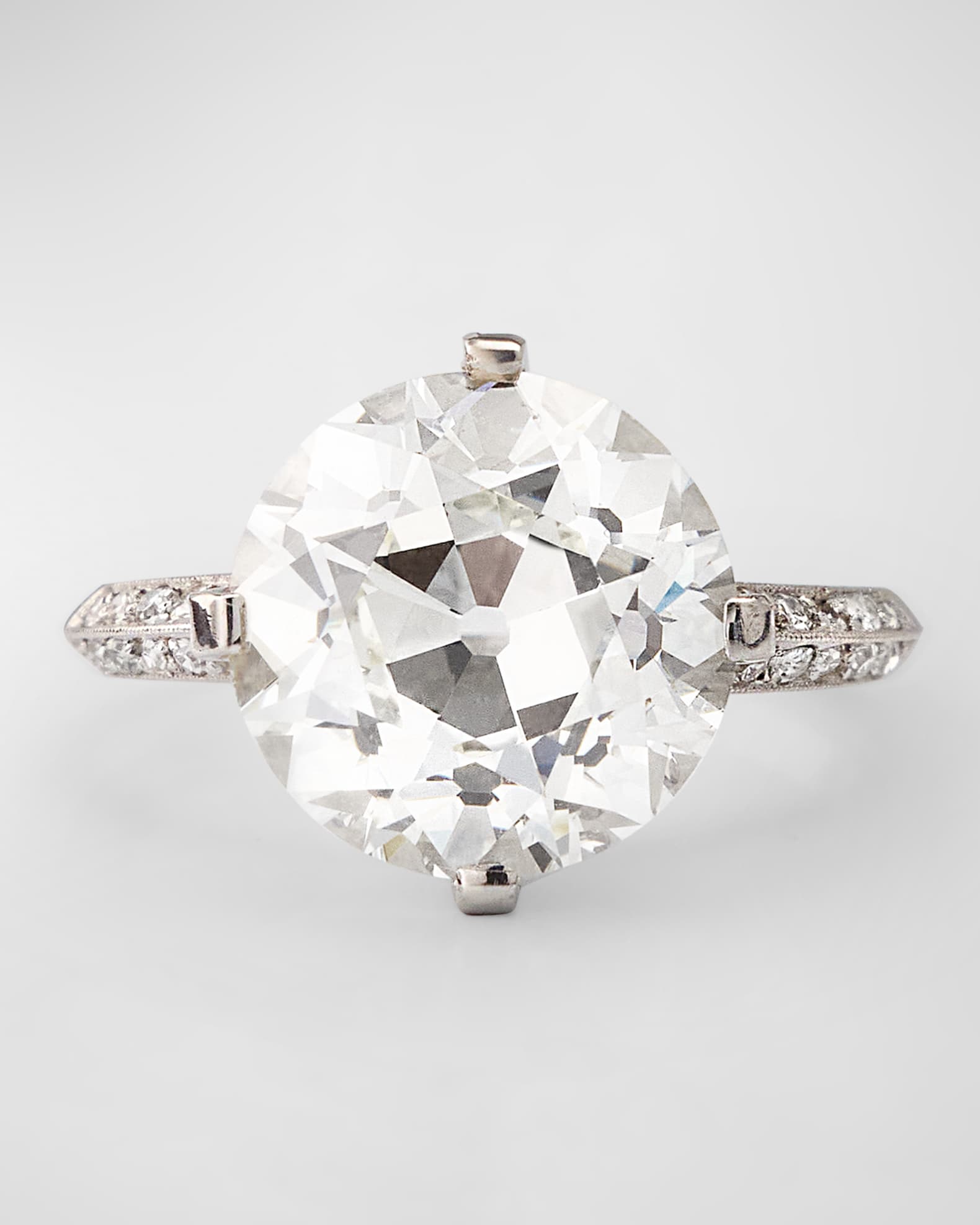 Estate Dreicer Platinum European Diamond Ring, Size 6 0