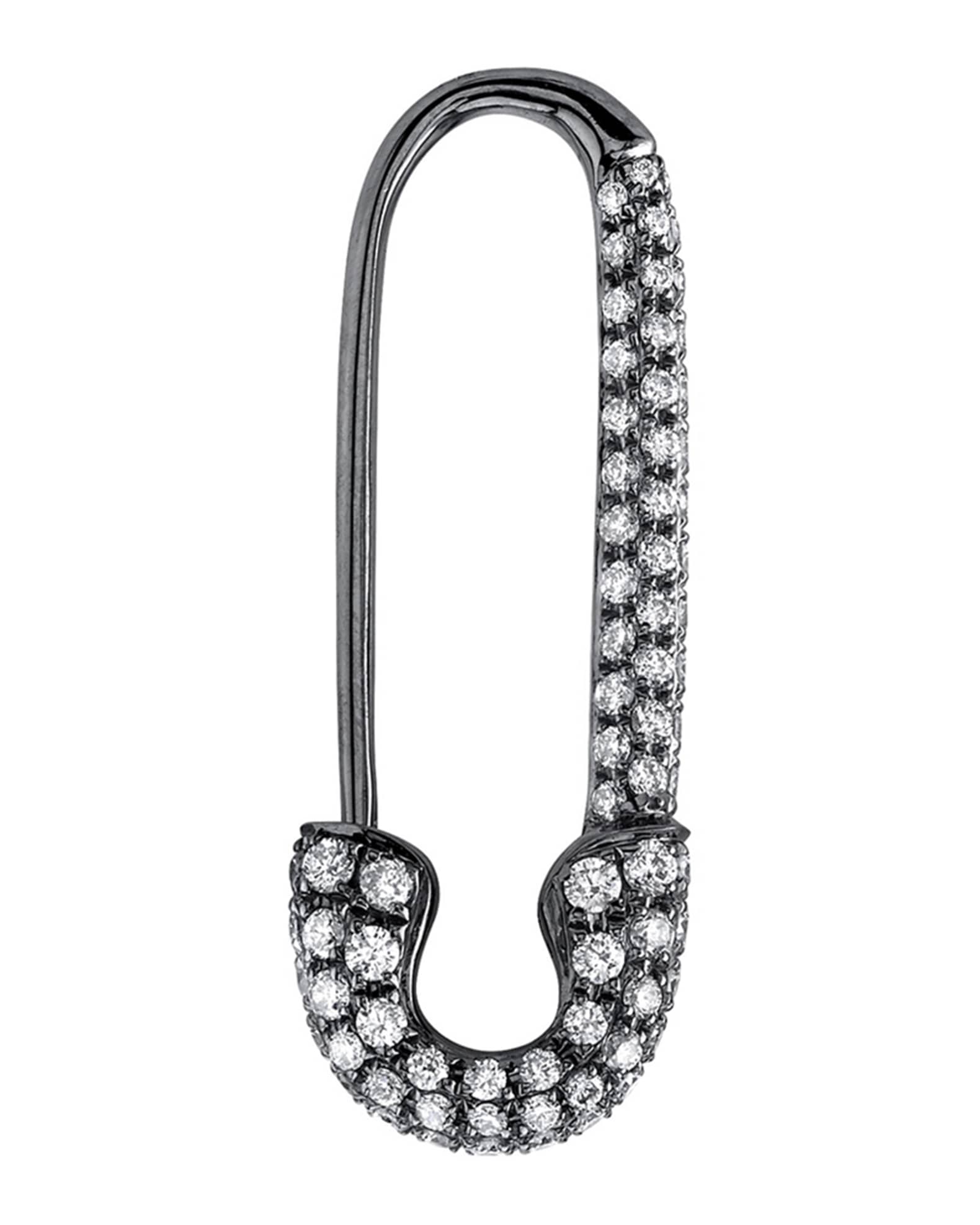Anita Ko 18k Black Gold Diamond Safety Pin Earring (Single) Neiman Marcus