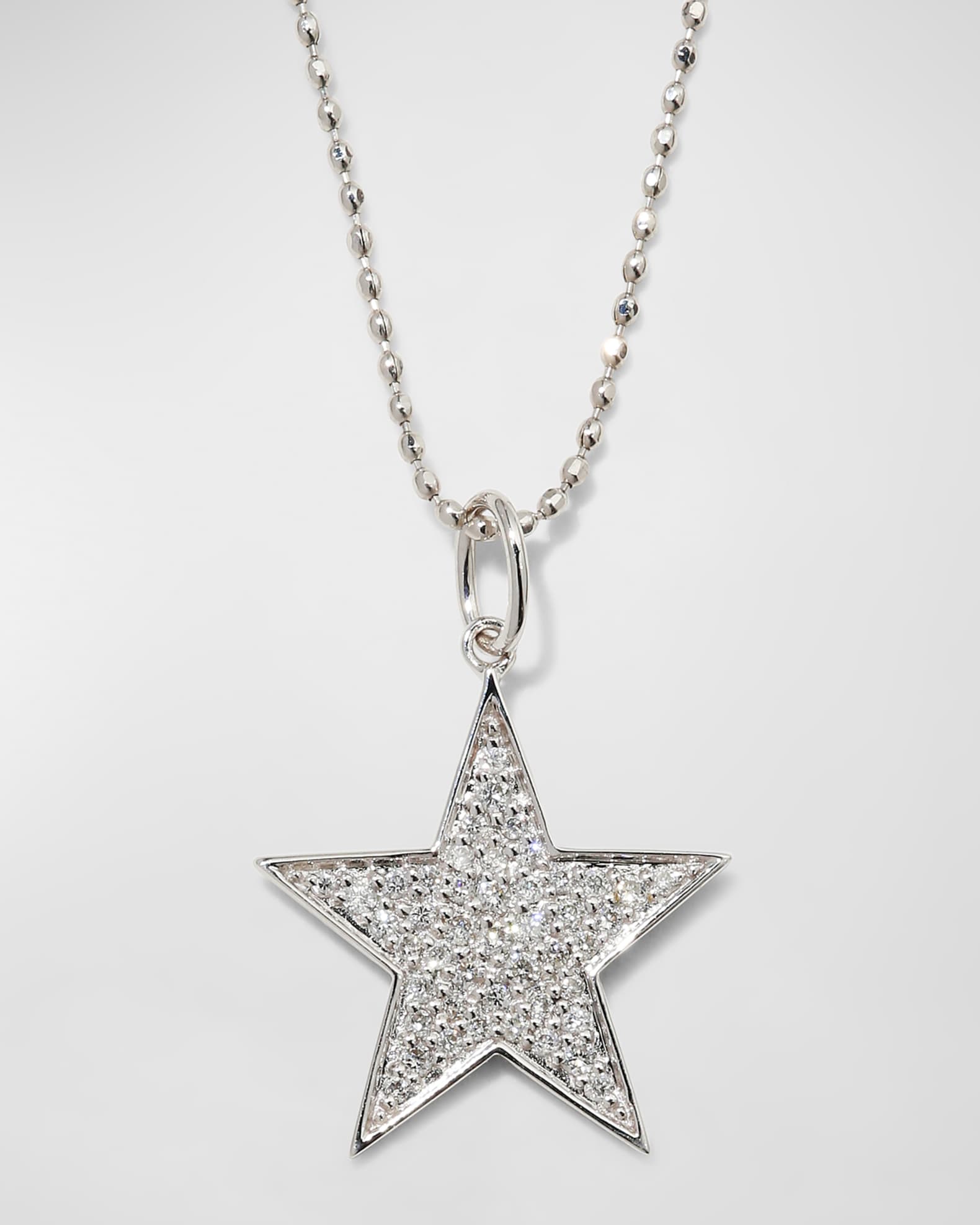 Sydney Evan 14k White Gold Medium Diamond Star Necklace Neiman Marcus