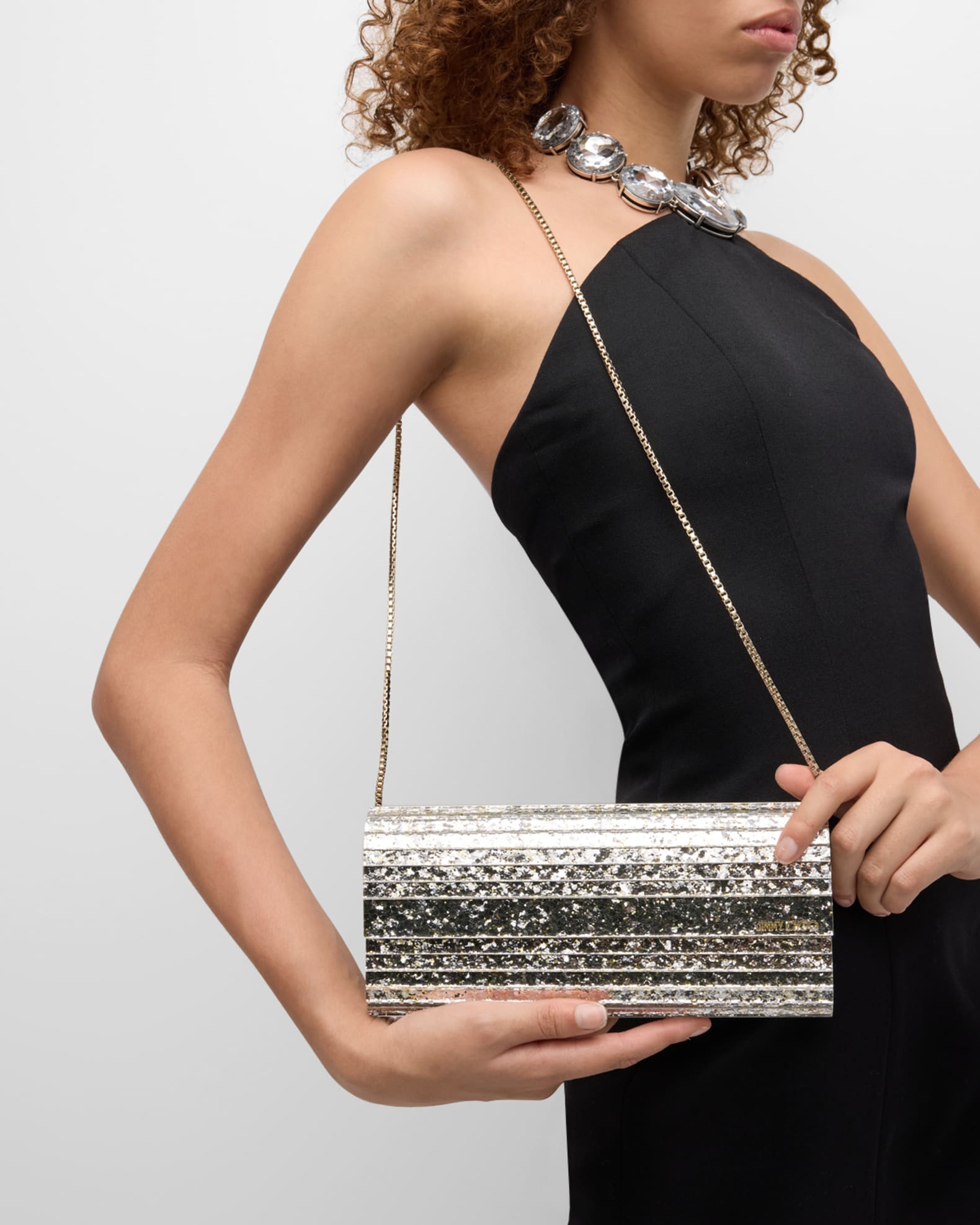 Jimmy Choo Sweetie Glittered Acrylic Clutch Bag Neiman Marcus
