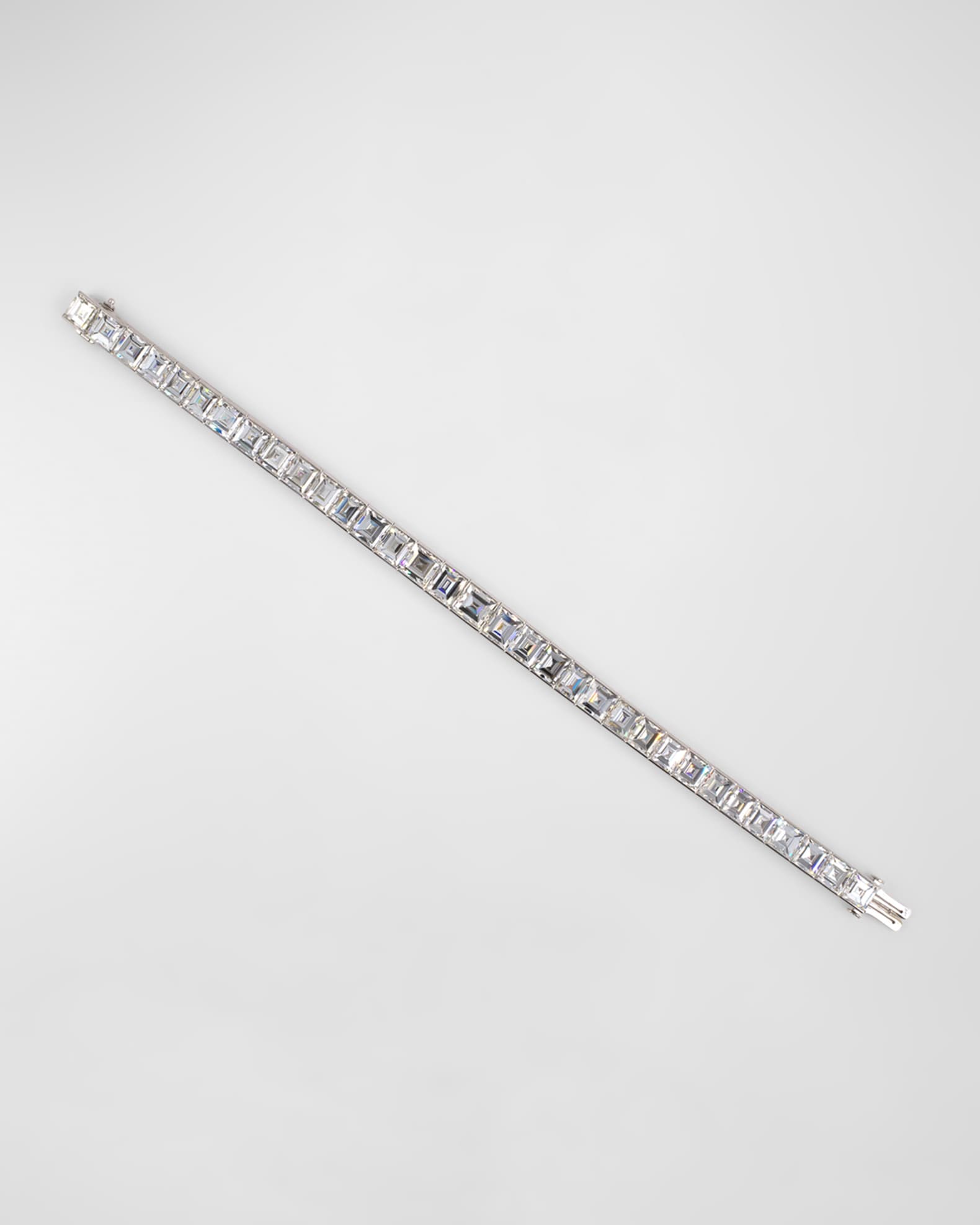 Platinum Art Deco Diamond Tapered Line Bracelet. 1
