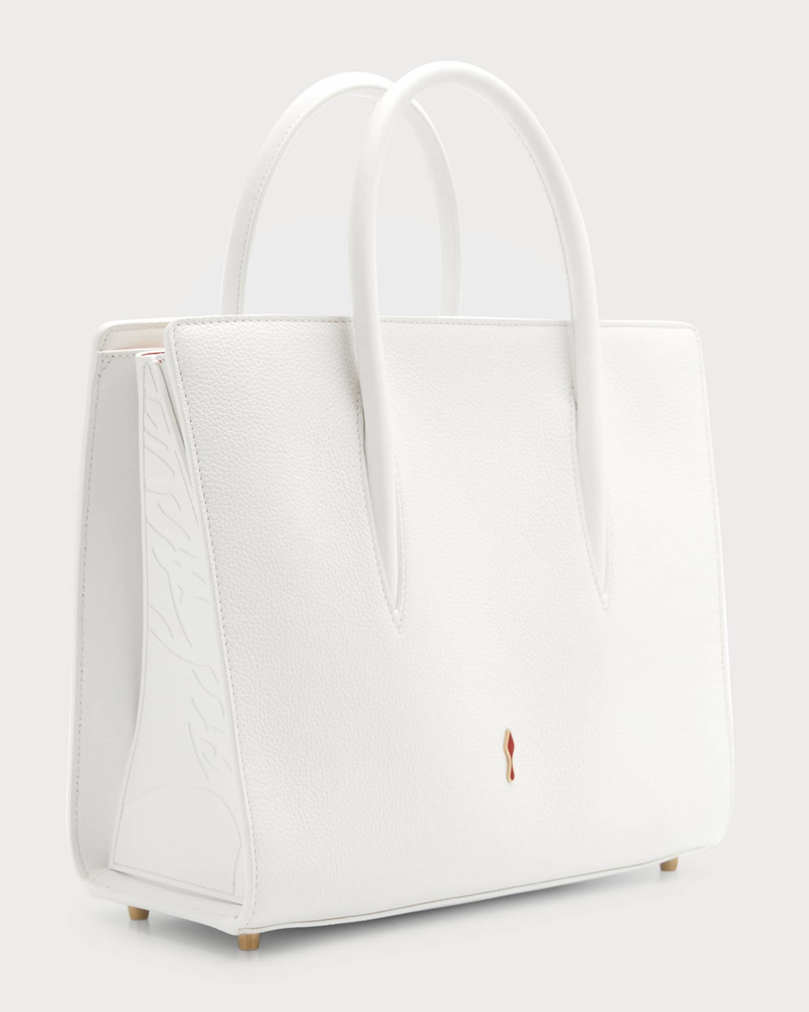 【Christian Louboutin】Medium 白トートバッグ☆送料関税込み Christian Louboutin Paloma Medium Top Handle in Loubinthesky