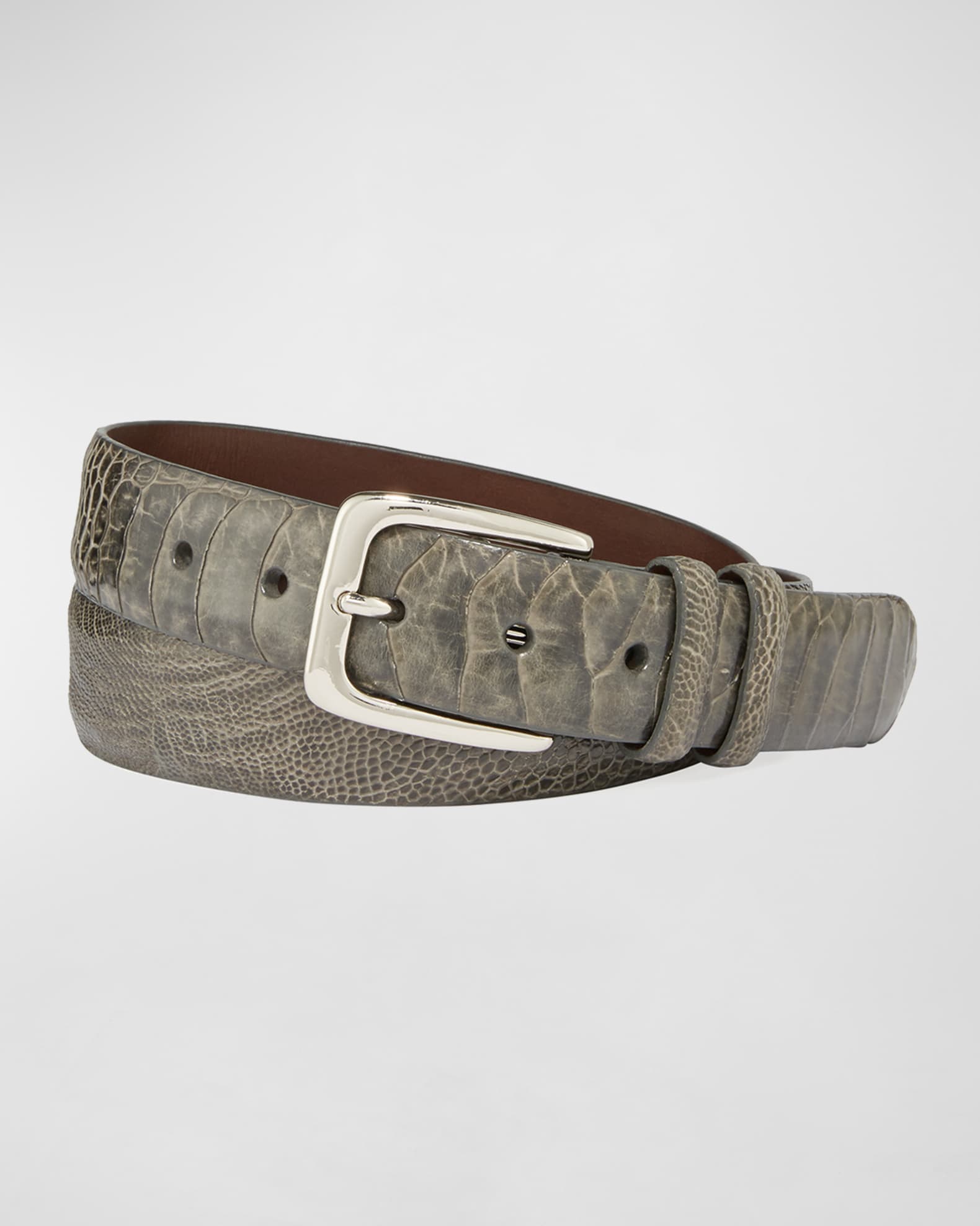 W. Kleinberg Men's Ostrich Leather Belt