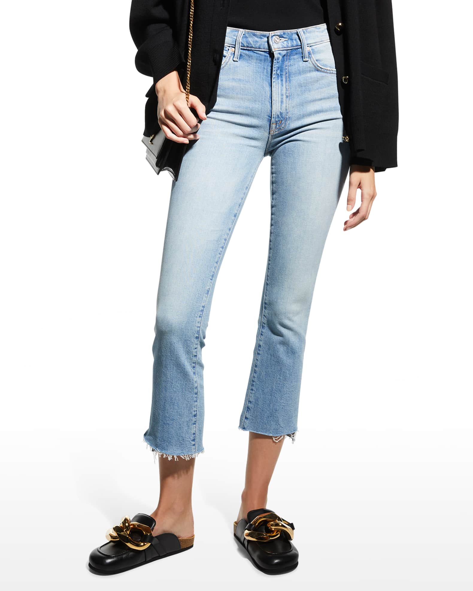 MOTHER The Insider Crop Step Fray Jeans | Neiman Marcus