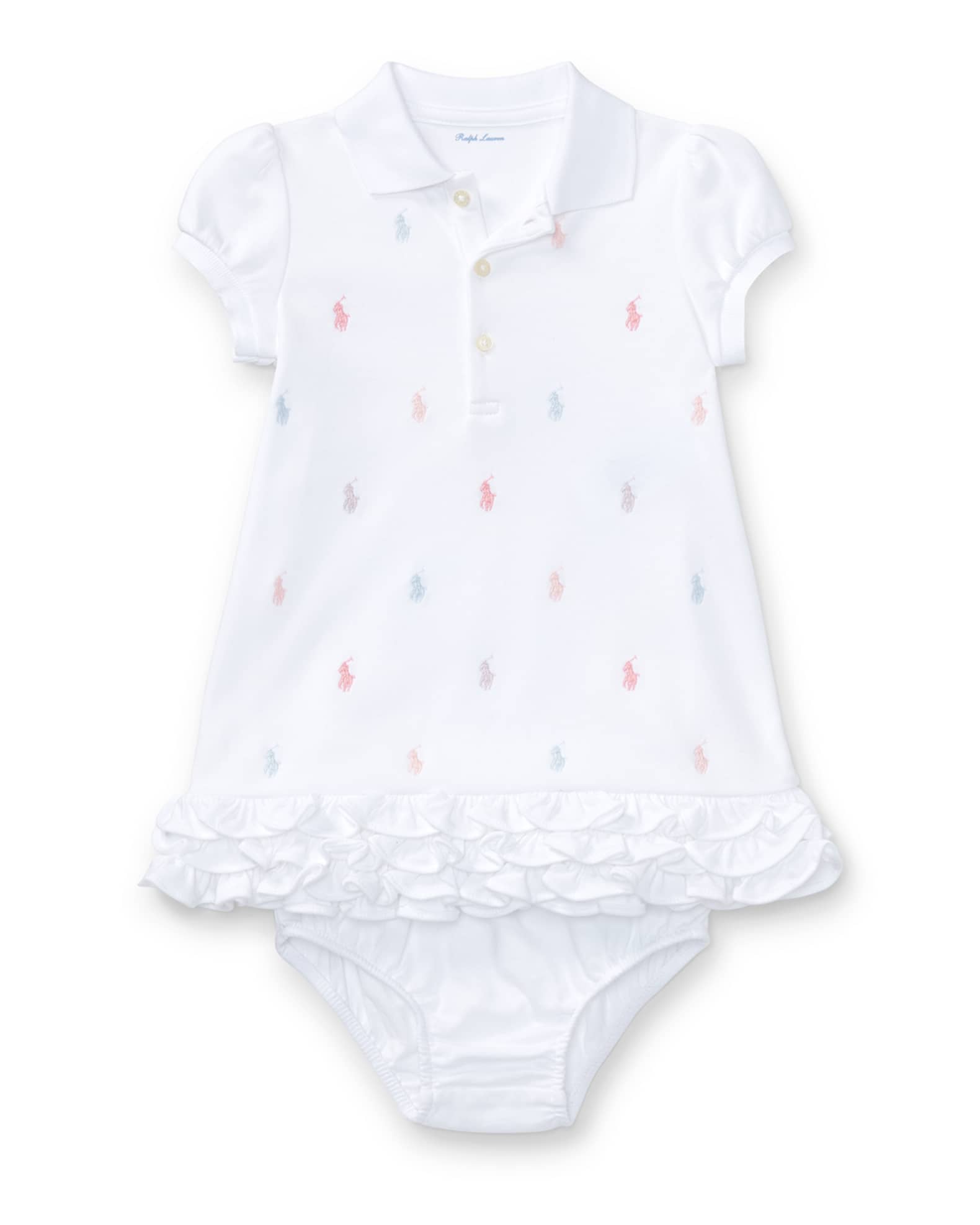 ハイアンドHIAND Ruffled-Hem Polo Dress フリル Polo Ralph Lauren Logo Embroidery Ruffle Hem Polo Dress With