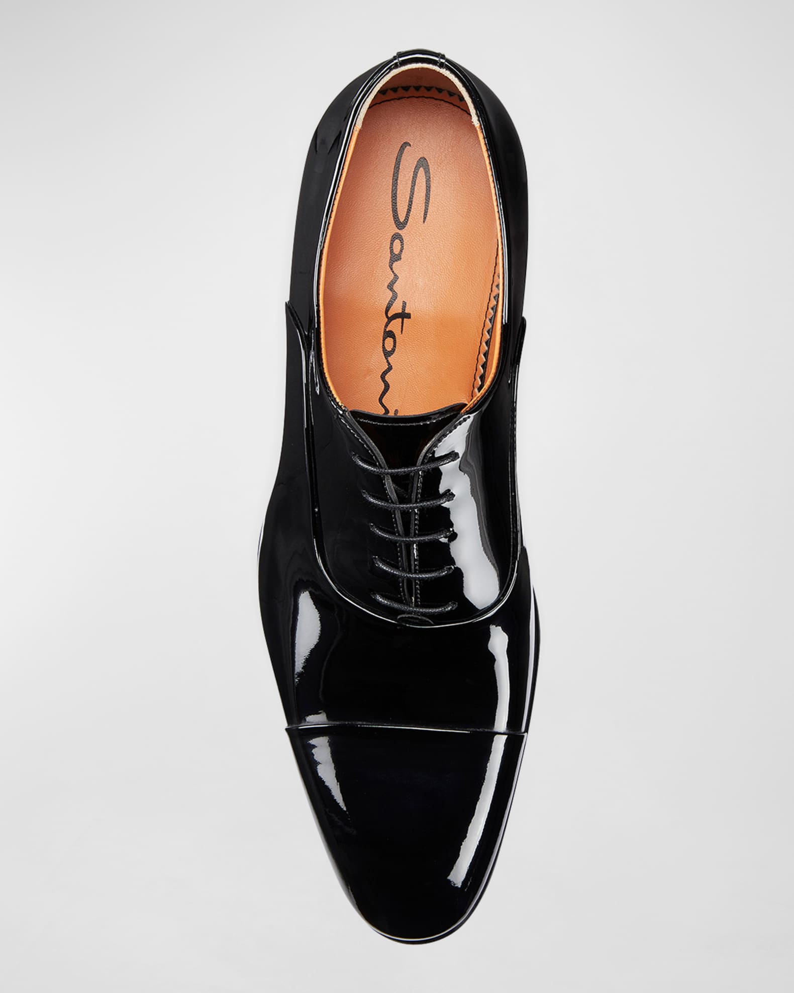 Santoni Men's Isaac Patent Leather Lace-Up Shoes | Neiman Marcus