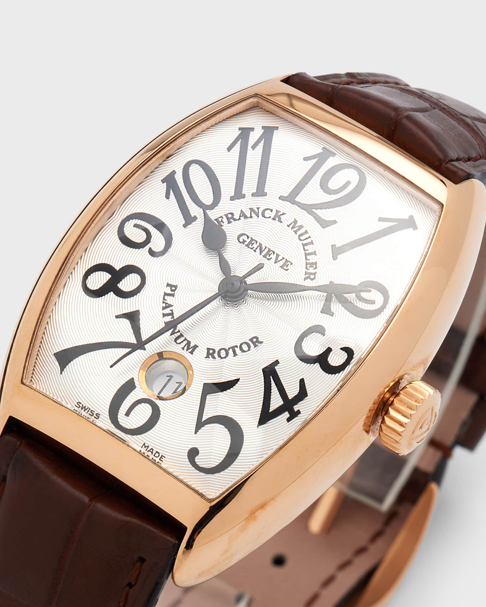 Franck Muller Men s Cintree Curvex 18K Rose Gold Watch Neiman Marcus