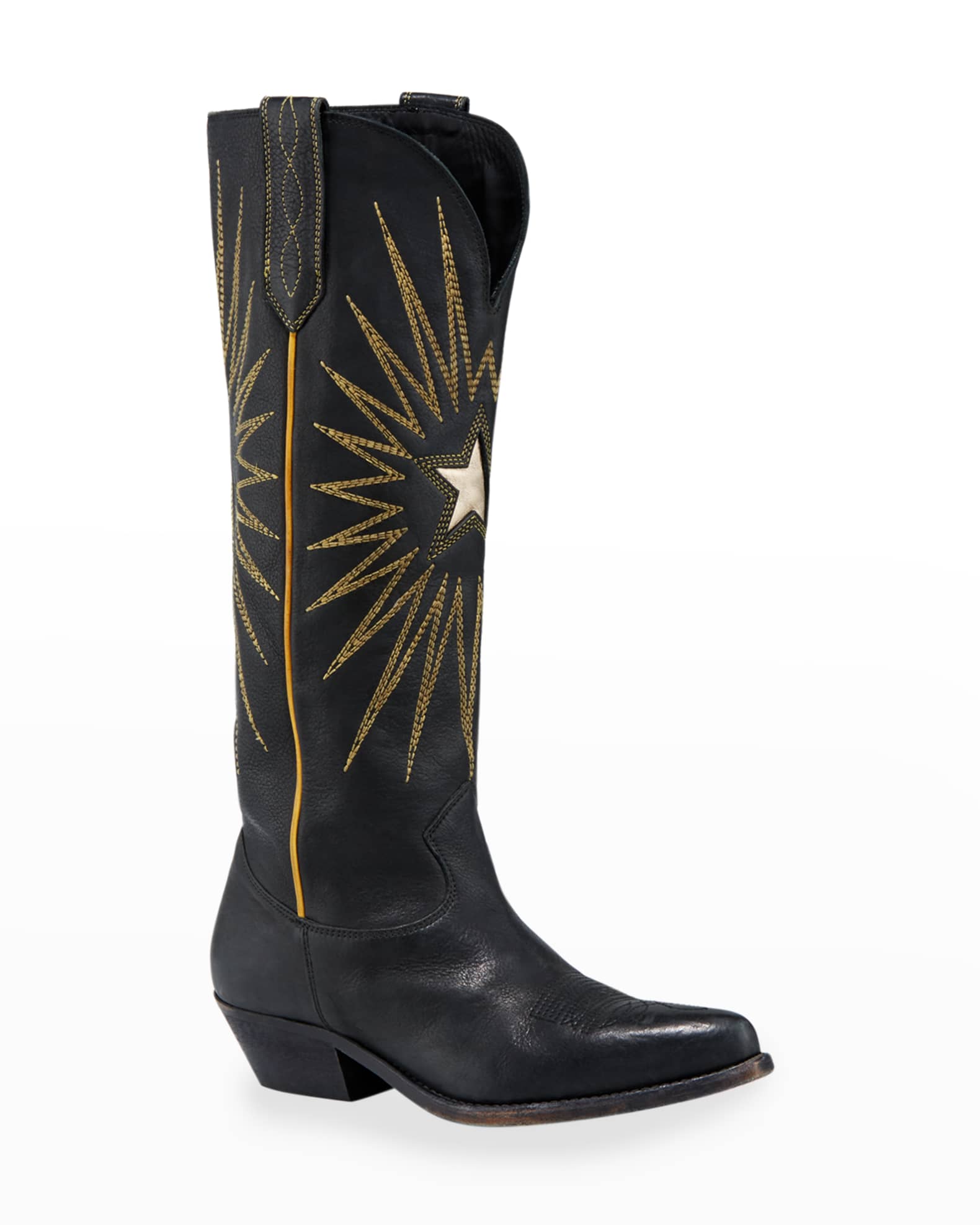 Golden Goose Wish Star Stitched Knee Boots | Neiman Marcus