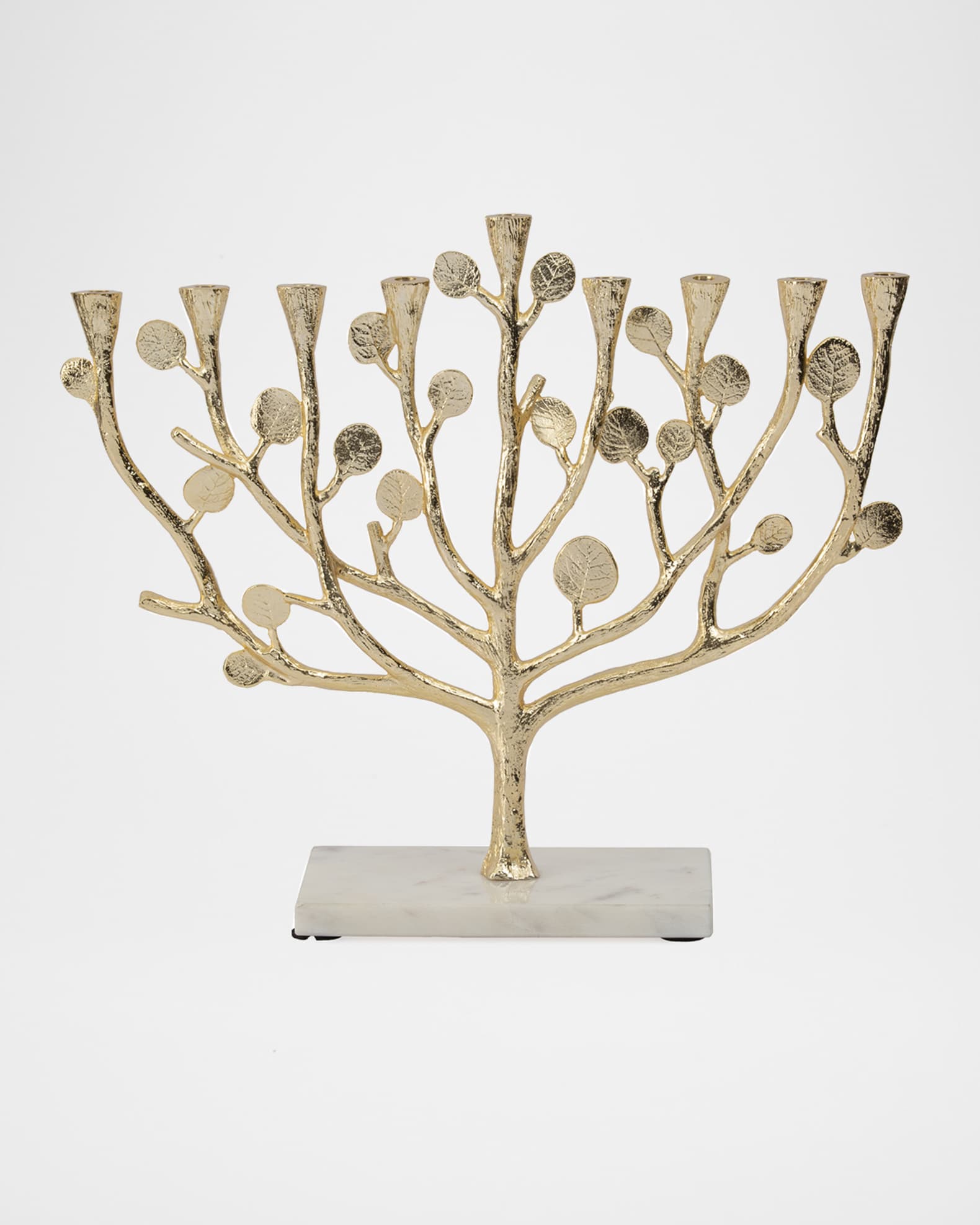Botanical Leaf Gold Menorah 0