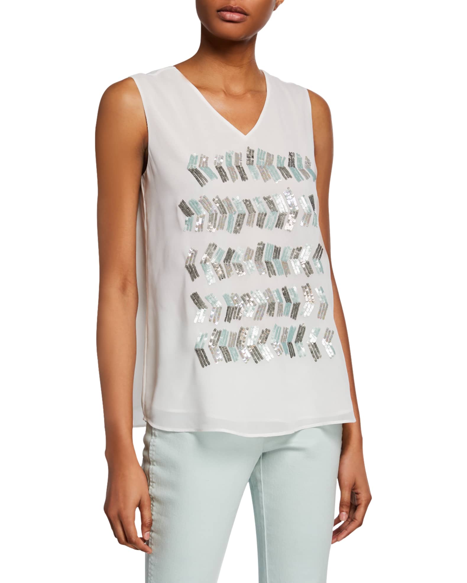 Petite Tropic Party Tank with Sequin Detail 0
