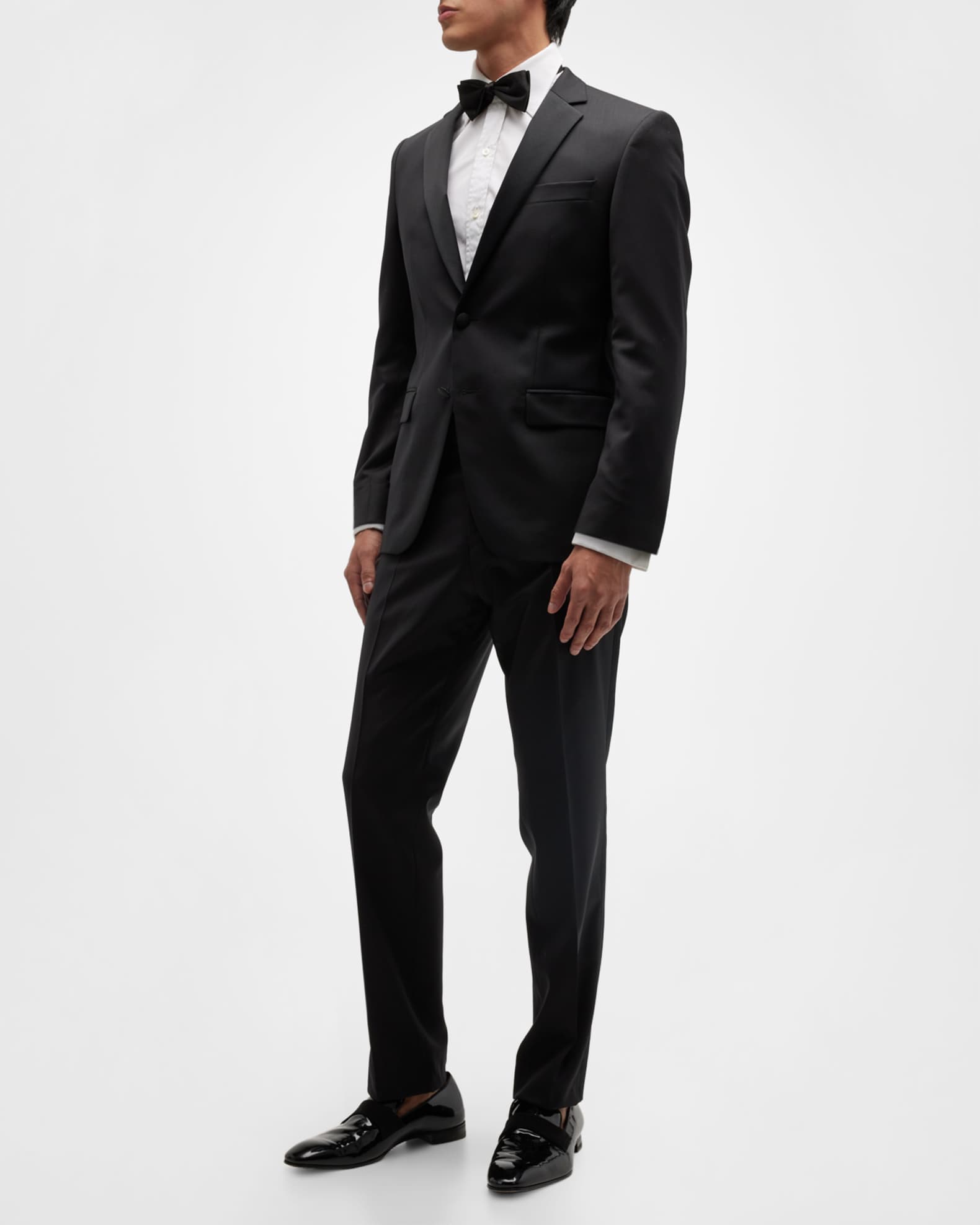 BOSS Men's Halven Gentry Satin Lapel Wool Two-Piece Tuxedo | Neiman Marcus