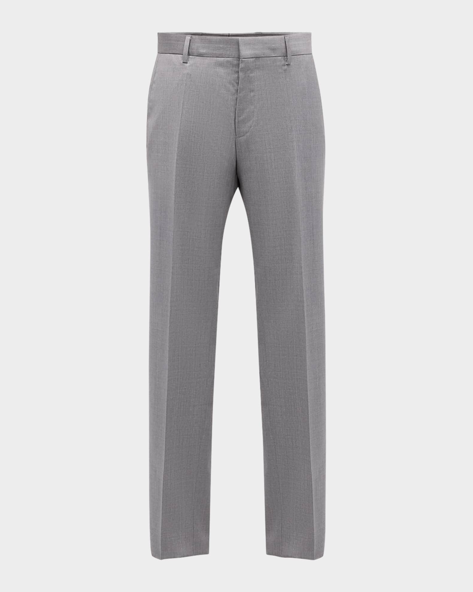 Men's Genesis Slim-Fit Wool Trousers, Light Gray 0