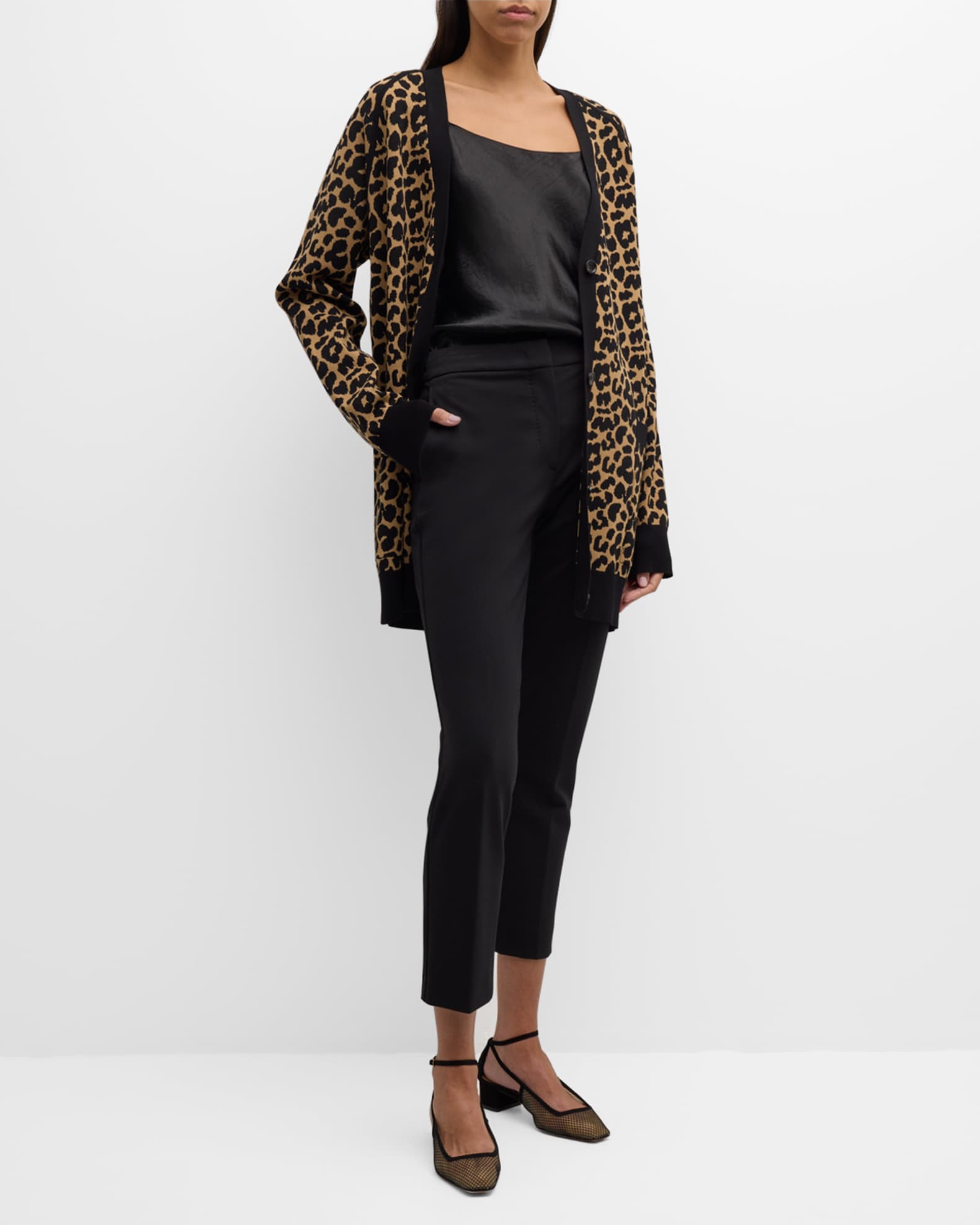 Max Mara Pegno Jersey Straight-Leg Ankle Pants | Neiman Marcus