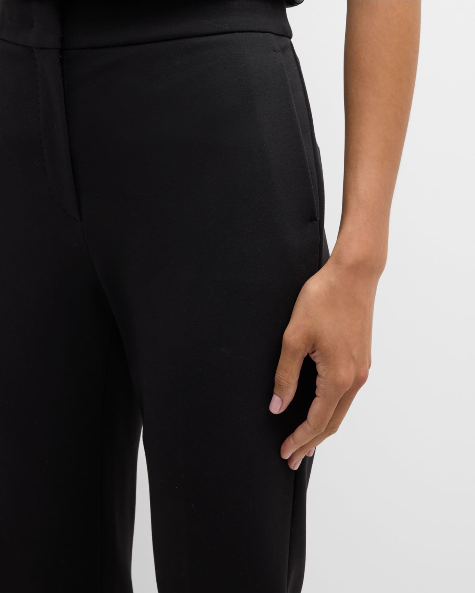 Max Mara Pegno Jersey Straight-Leg Ankle Pants | Neiman Marcus