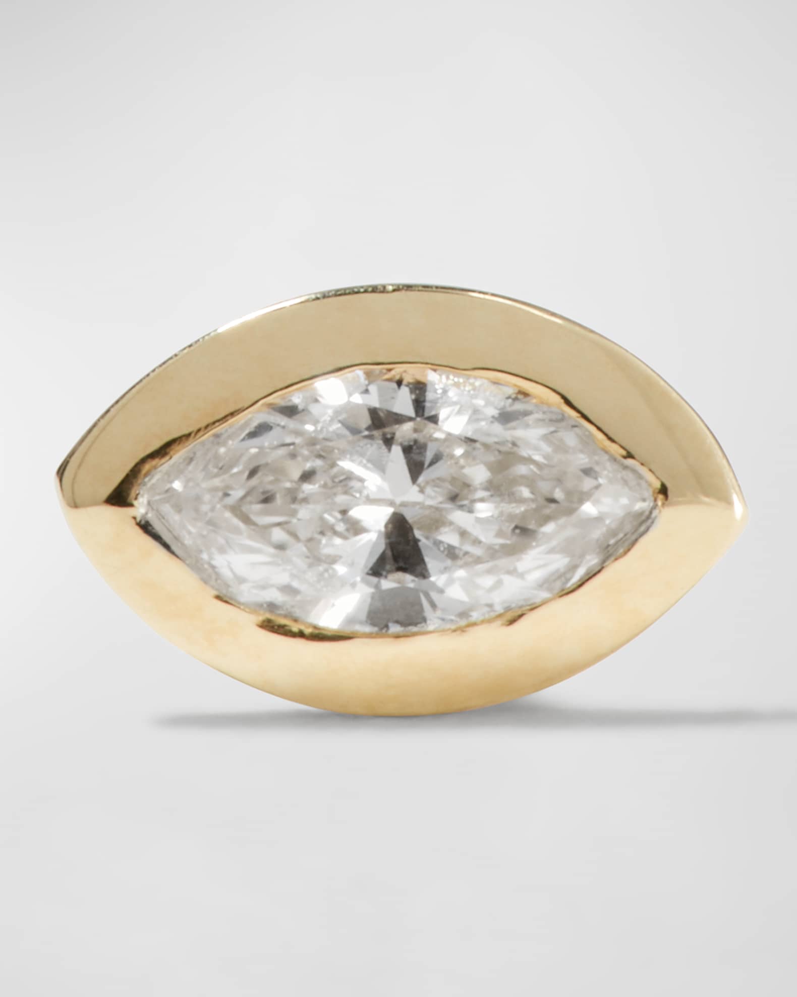 14k Diamond Marquise Single Stud Earring 0