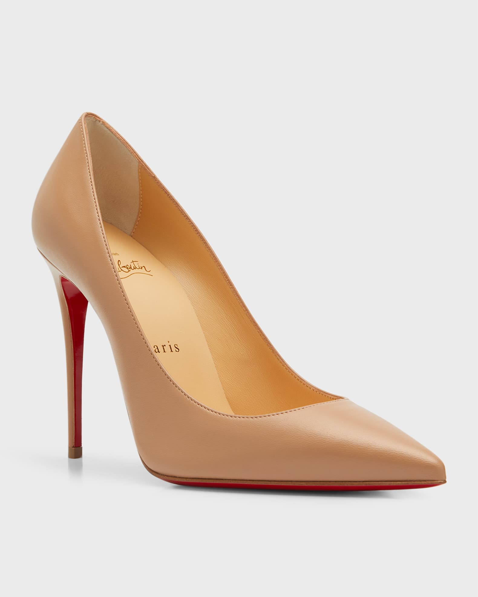 Christian Louboutin Kate 100mm Napa Red Sole Pumps | Neiman Marcus