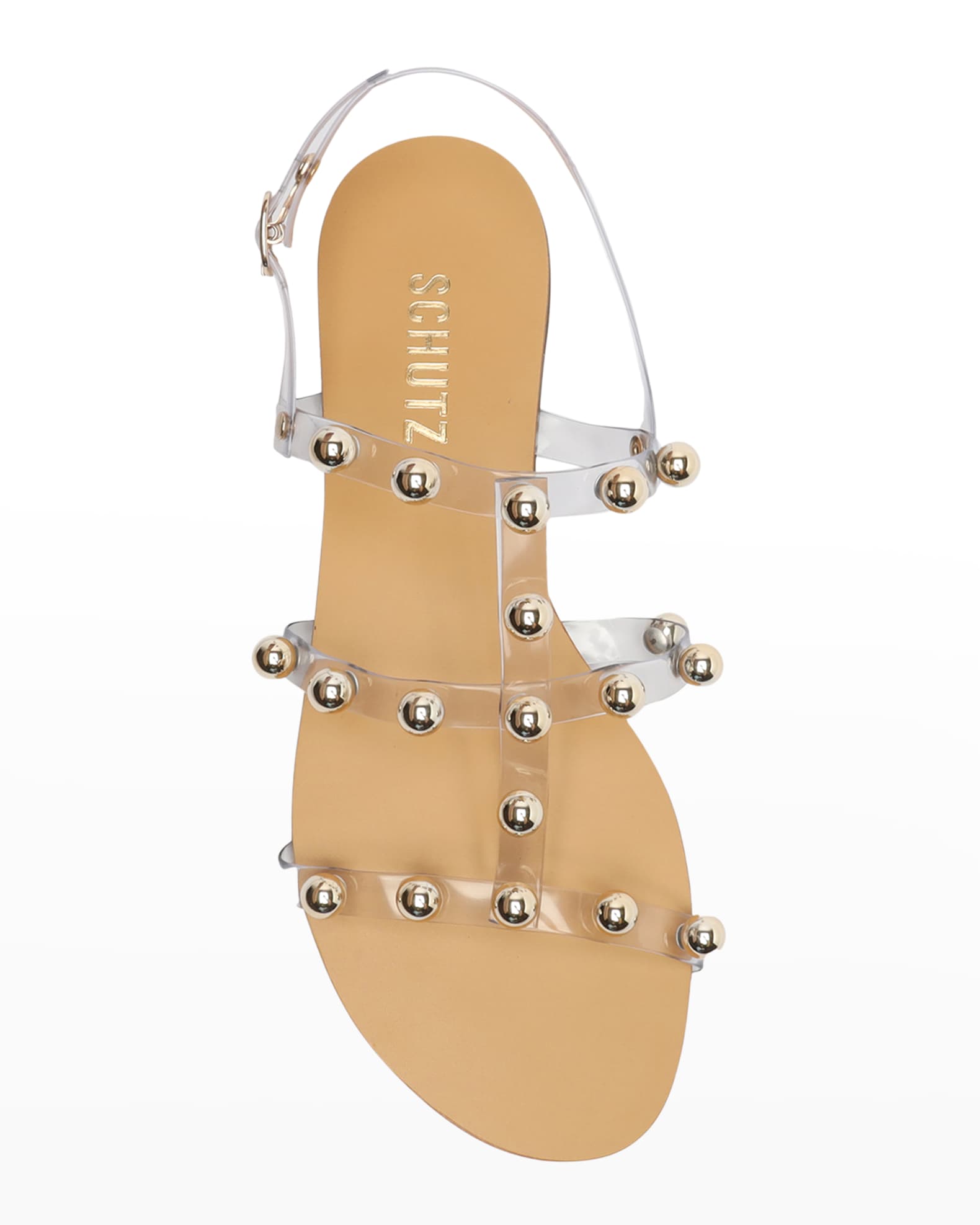 schutz strappy flat sandals