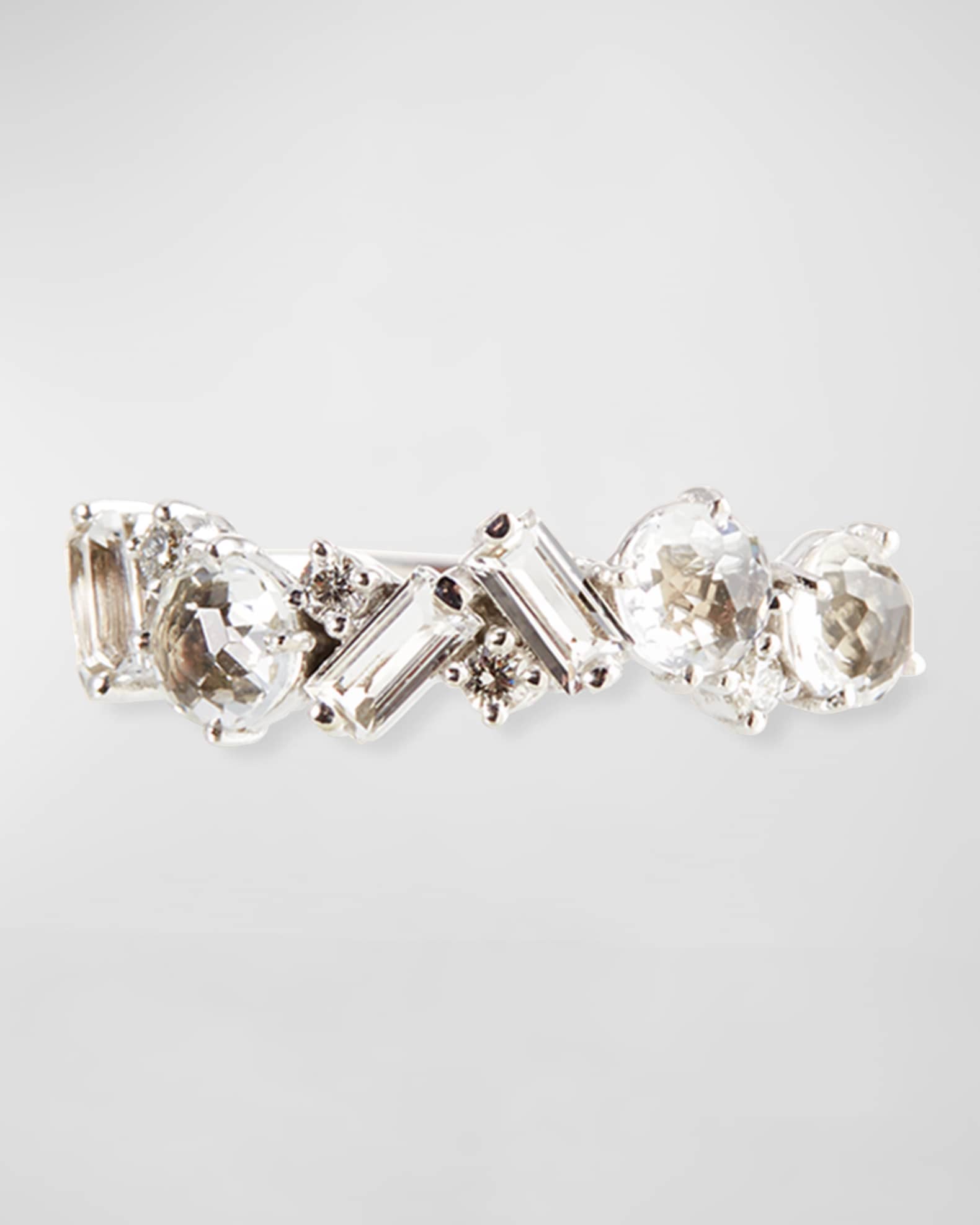 Bloom 14k White Gold Amalfi Mix Ring White Size 4 8.5