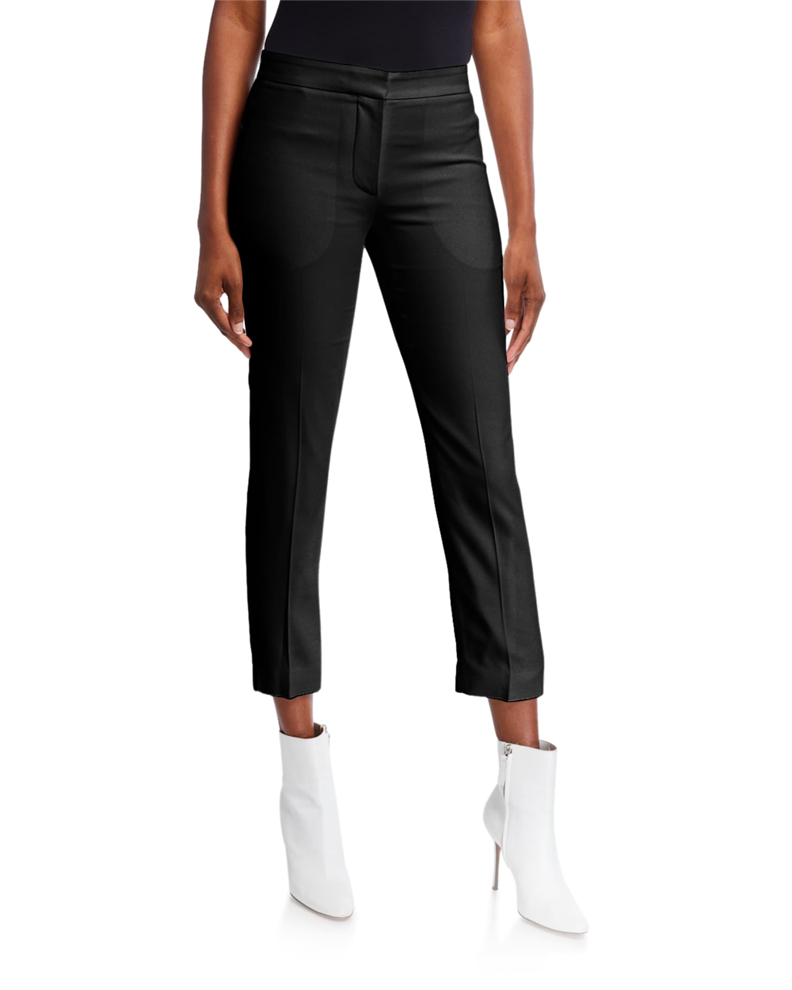 Alexander McQueen High Waisted Cigarette Pant in Black