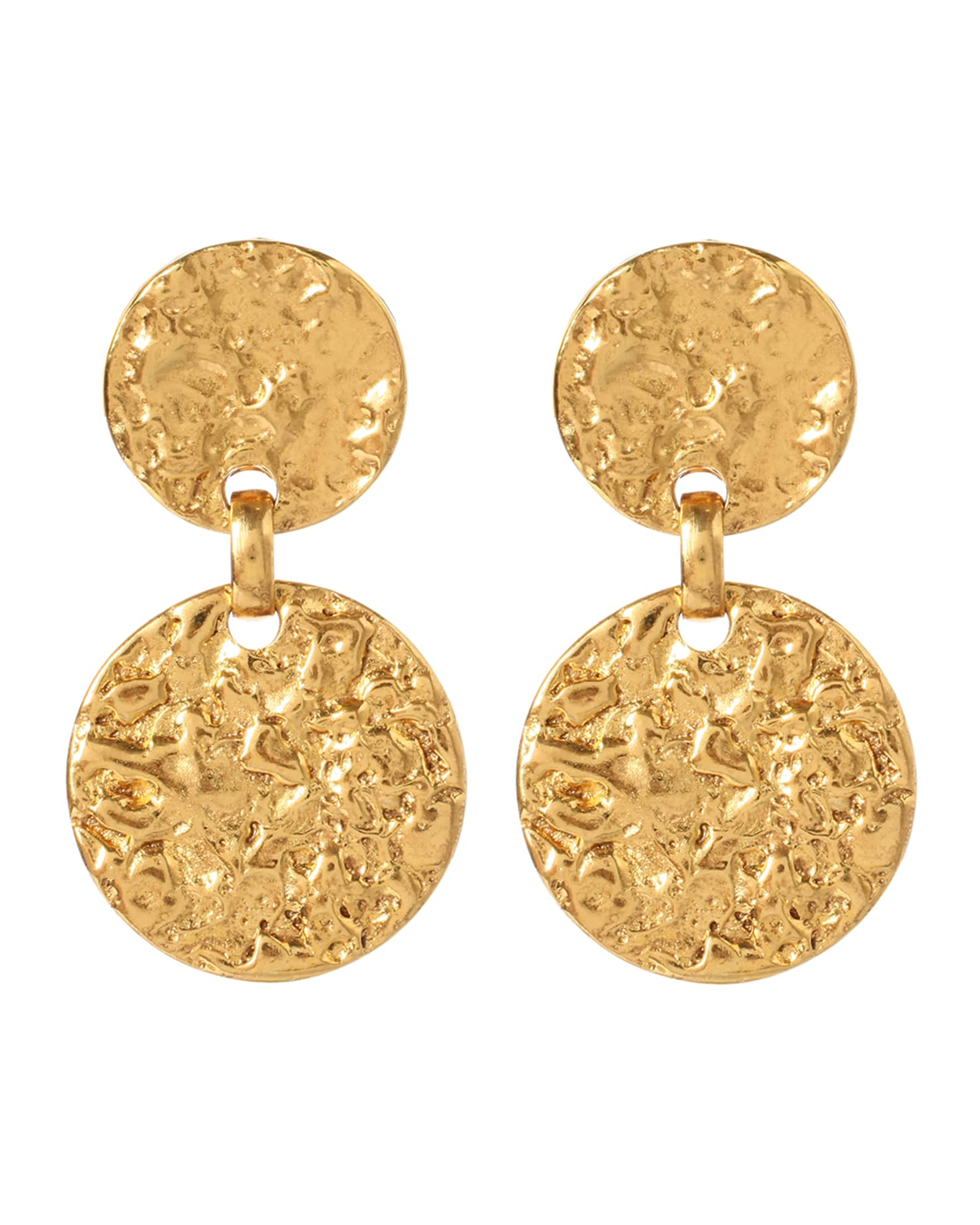 Ben-Amun Textured Disc Drop Earrings | Neiman Marcus