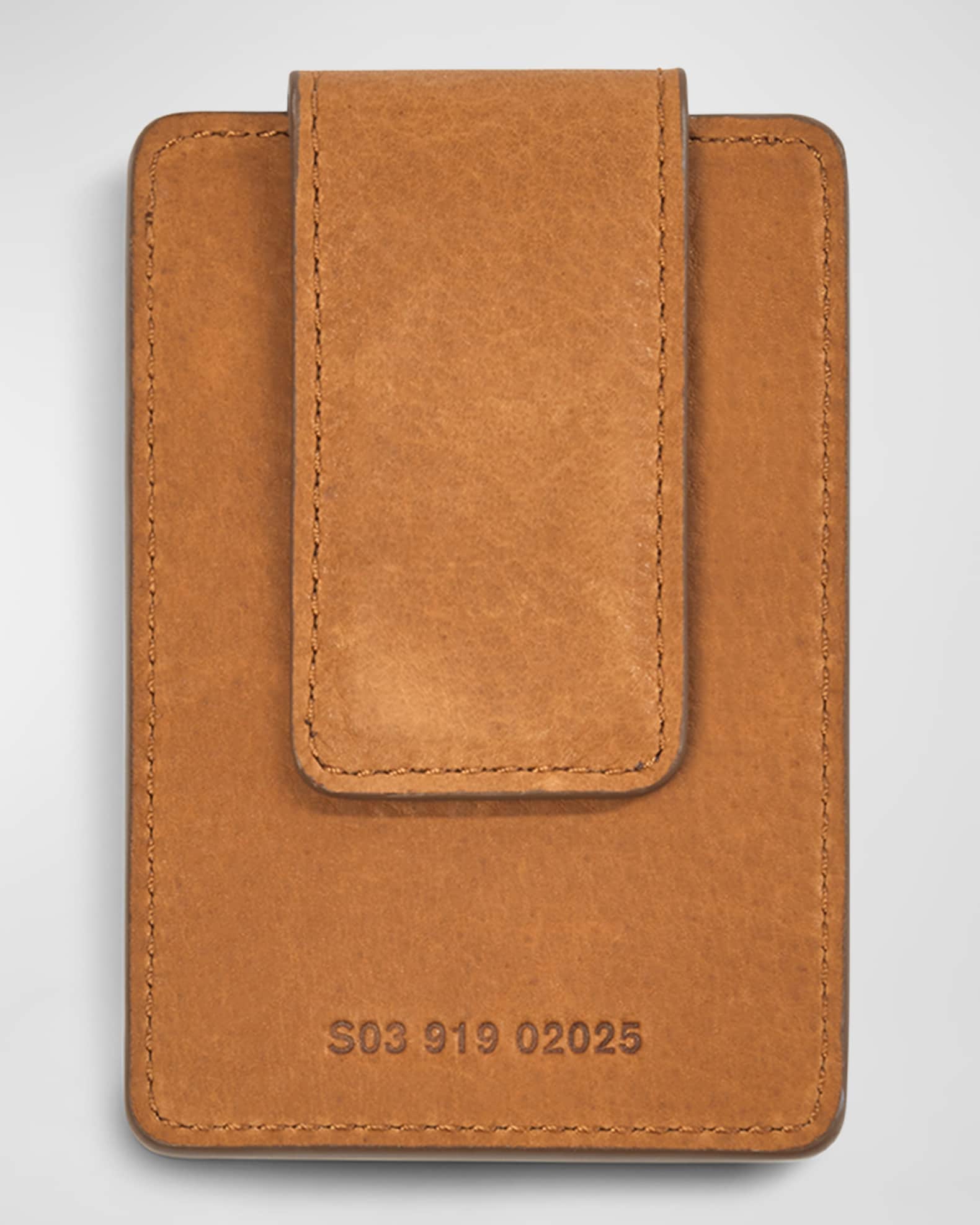 Men's Leather Card Case with Magnetic Money Clip 0